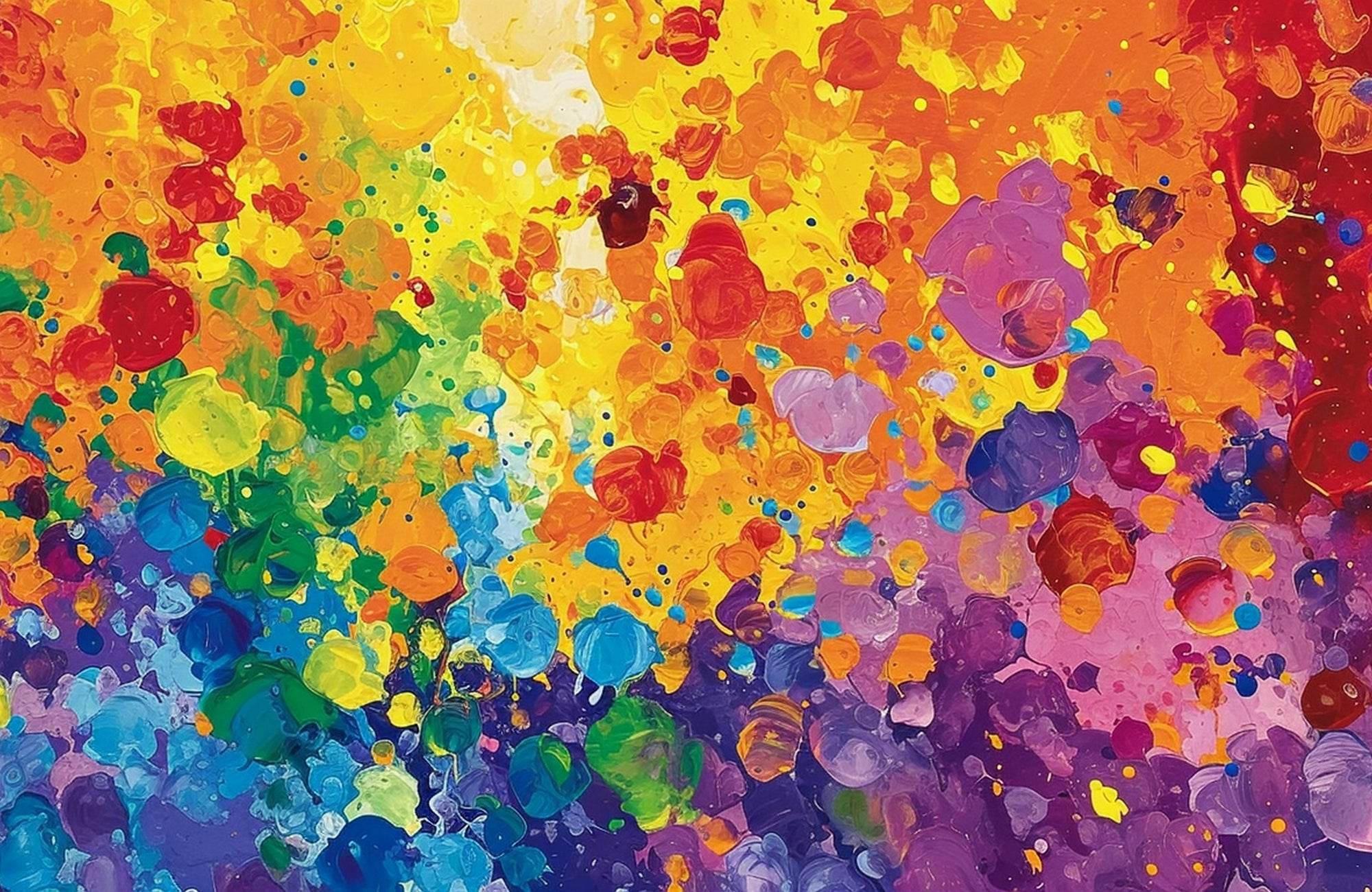 Multicolors Abstract of Paint Splattered on Canvas - beink online art store