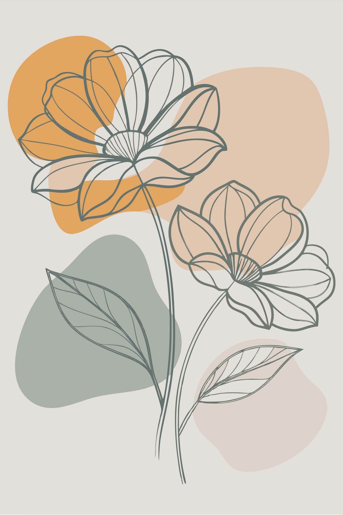 Minimal Spring Flower Wall Art - beink online art store