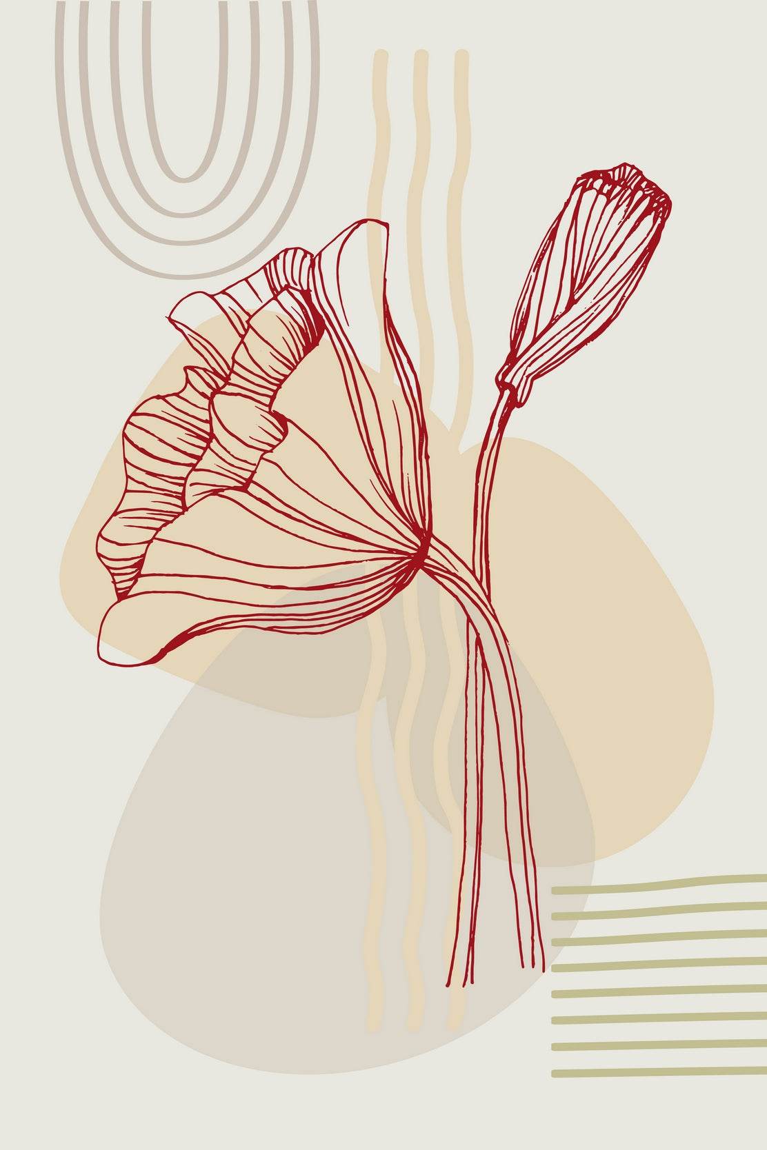 Red Rose Painting Wall Art - beink online art store