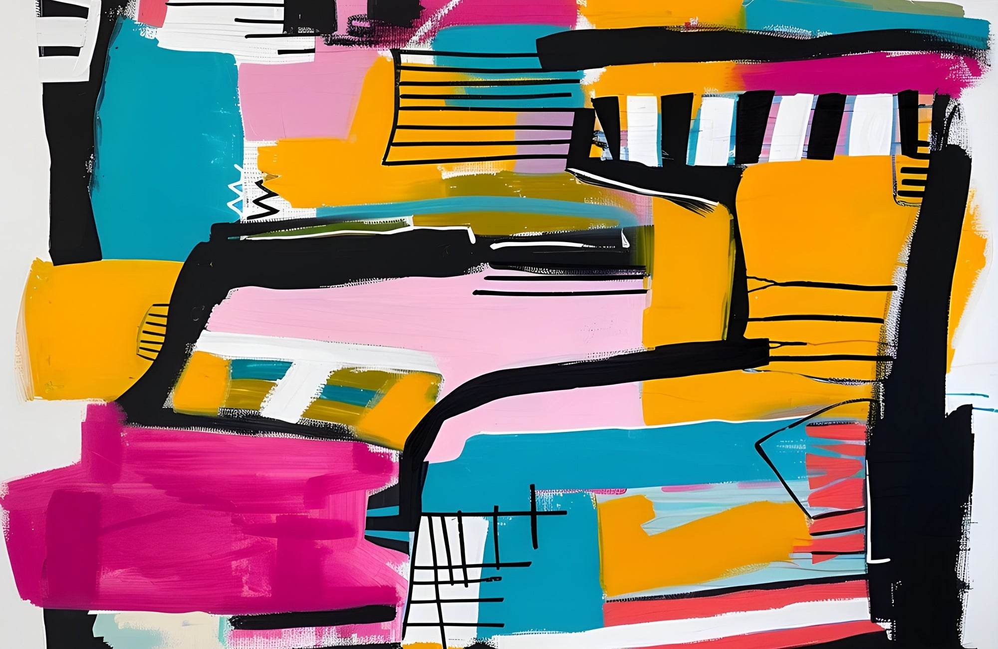 Abstract Compositions with Geometric Shapes Abstract Brushstrokes - beink online art store