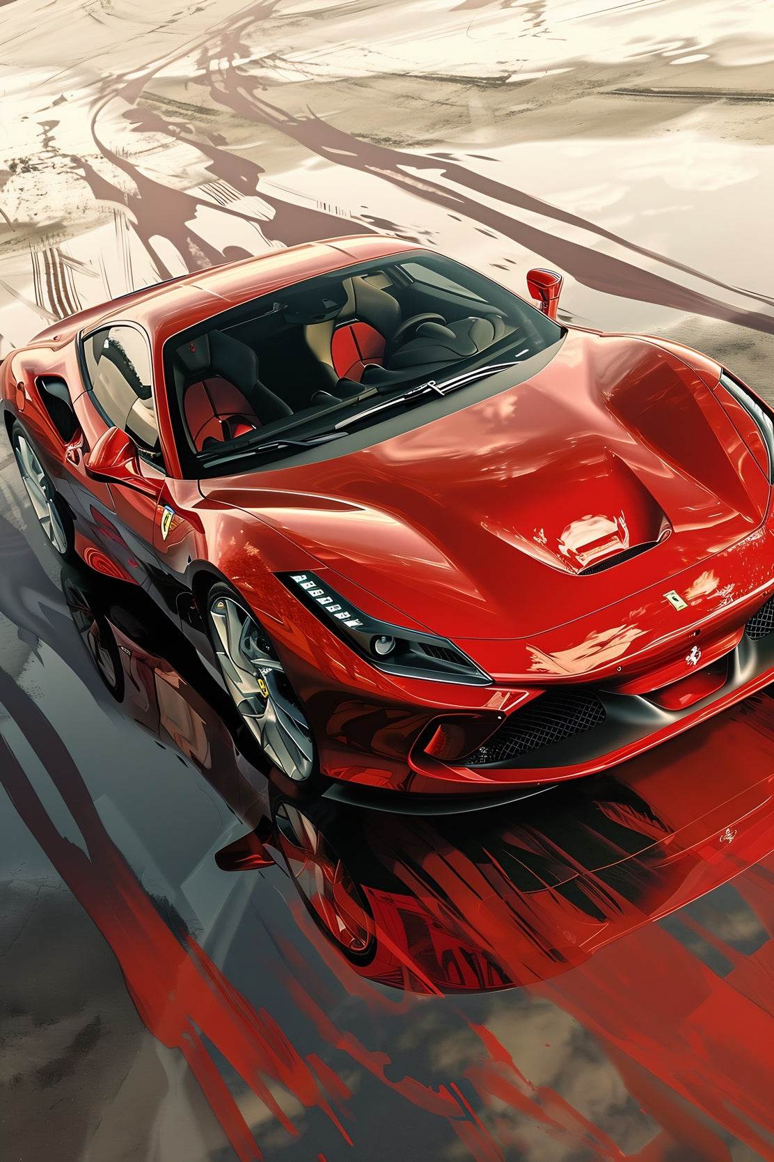 Ferrari F8 Full Red Wall Art - beink online art store