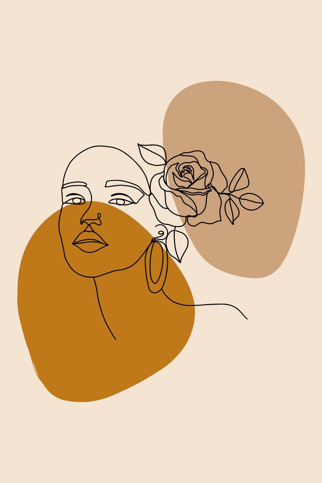 Line Rose Hairpin Wall Art - beink online art store