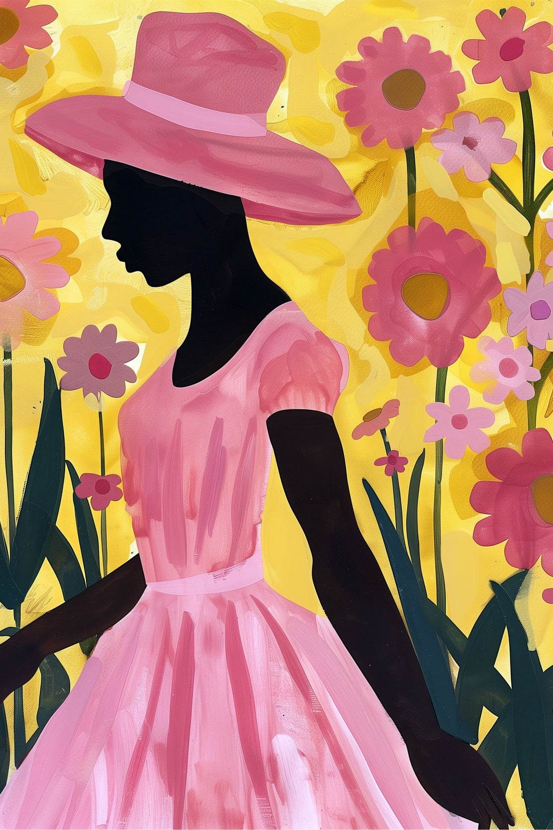 African Woman Flowers Wall Art - beink online art store