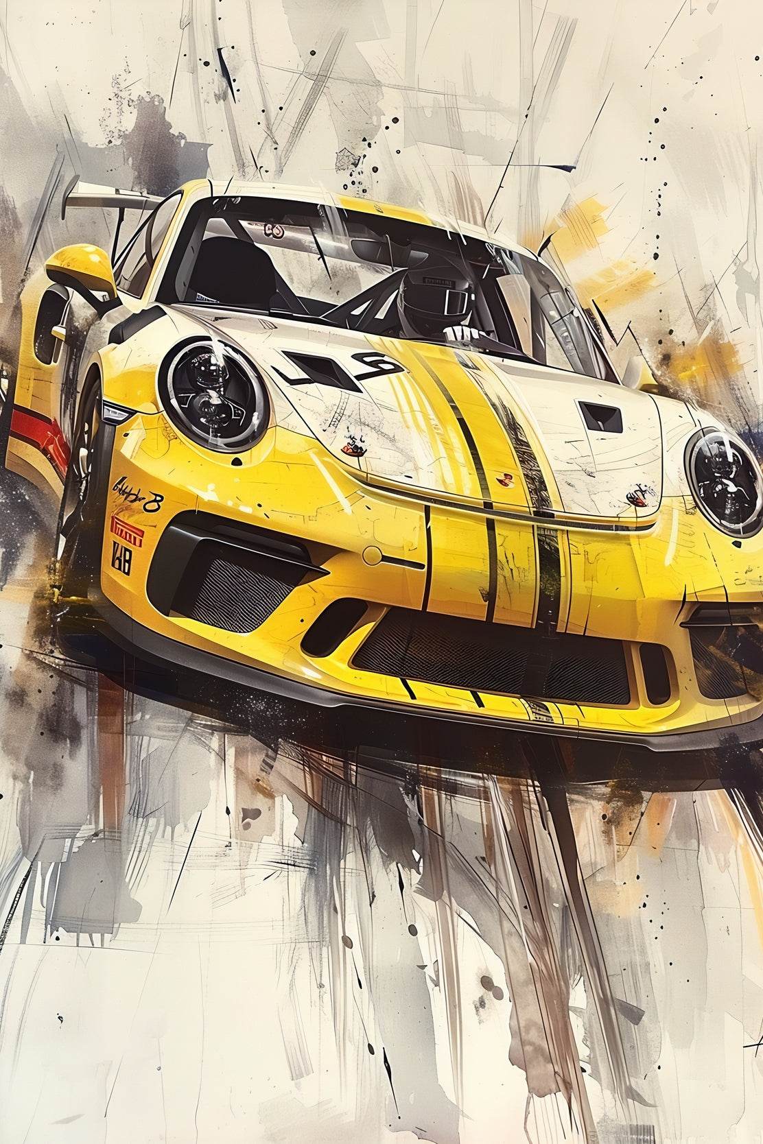 Porsche GT3 RS Naranja Wall Art - beink online art store