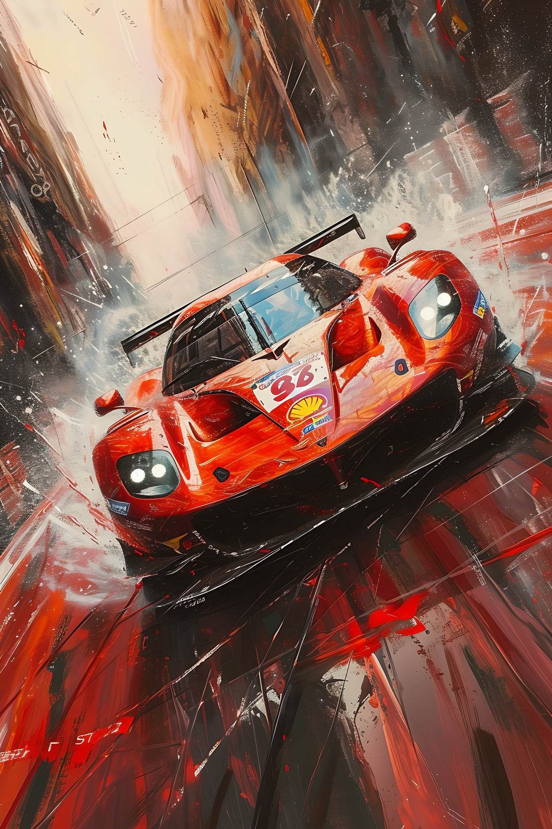 Ferrari 488 Full Red Wall Art - beink online art store