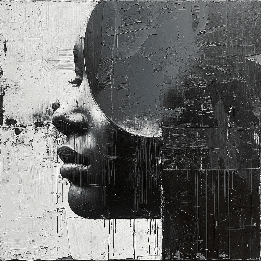 Striking Monochrome Lady Portrait Wall Art - beink online art store