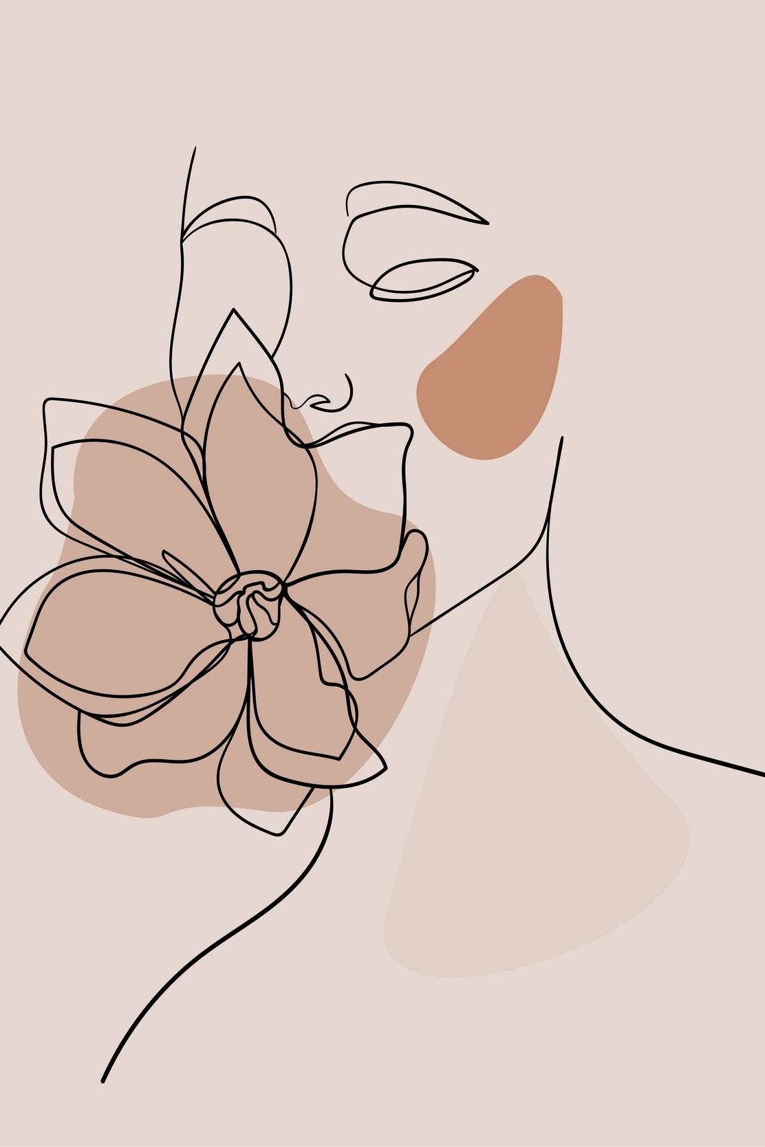 Flower in a Woman Face Wall Art - beink online art store