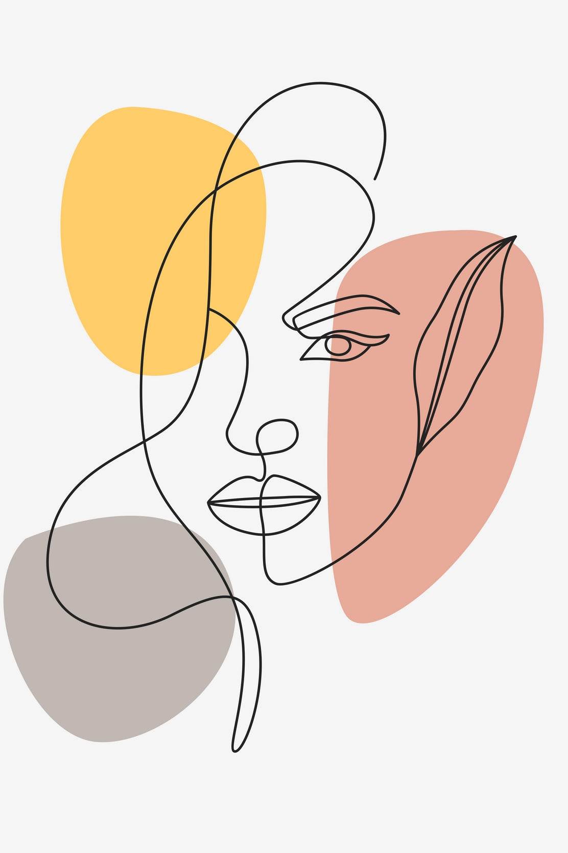 Beautiful Minimal Female Face Wall Art - beink online art store