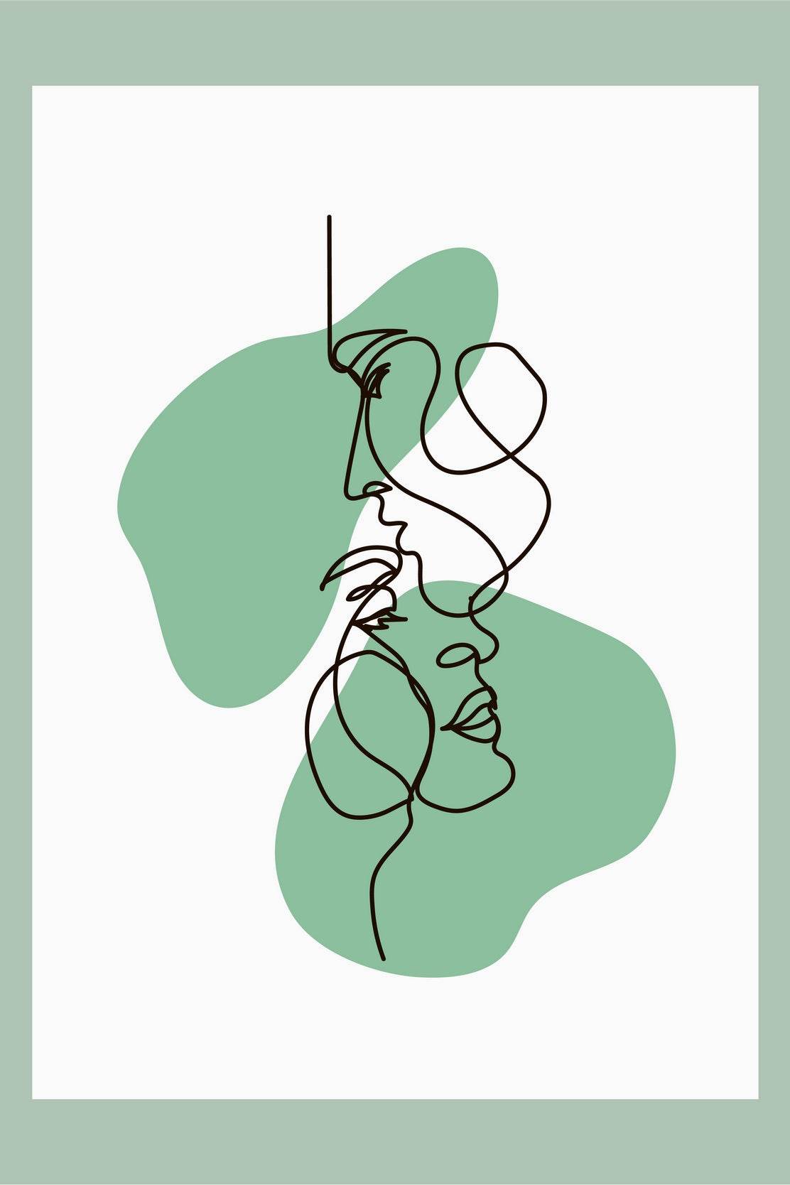 Minimal Romantic Face Wall Art - beink online art store