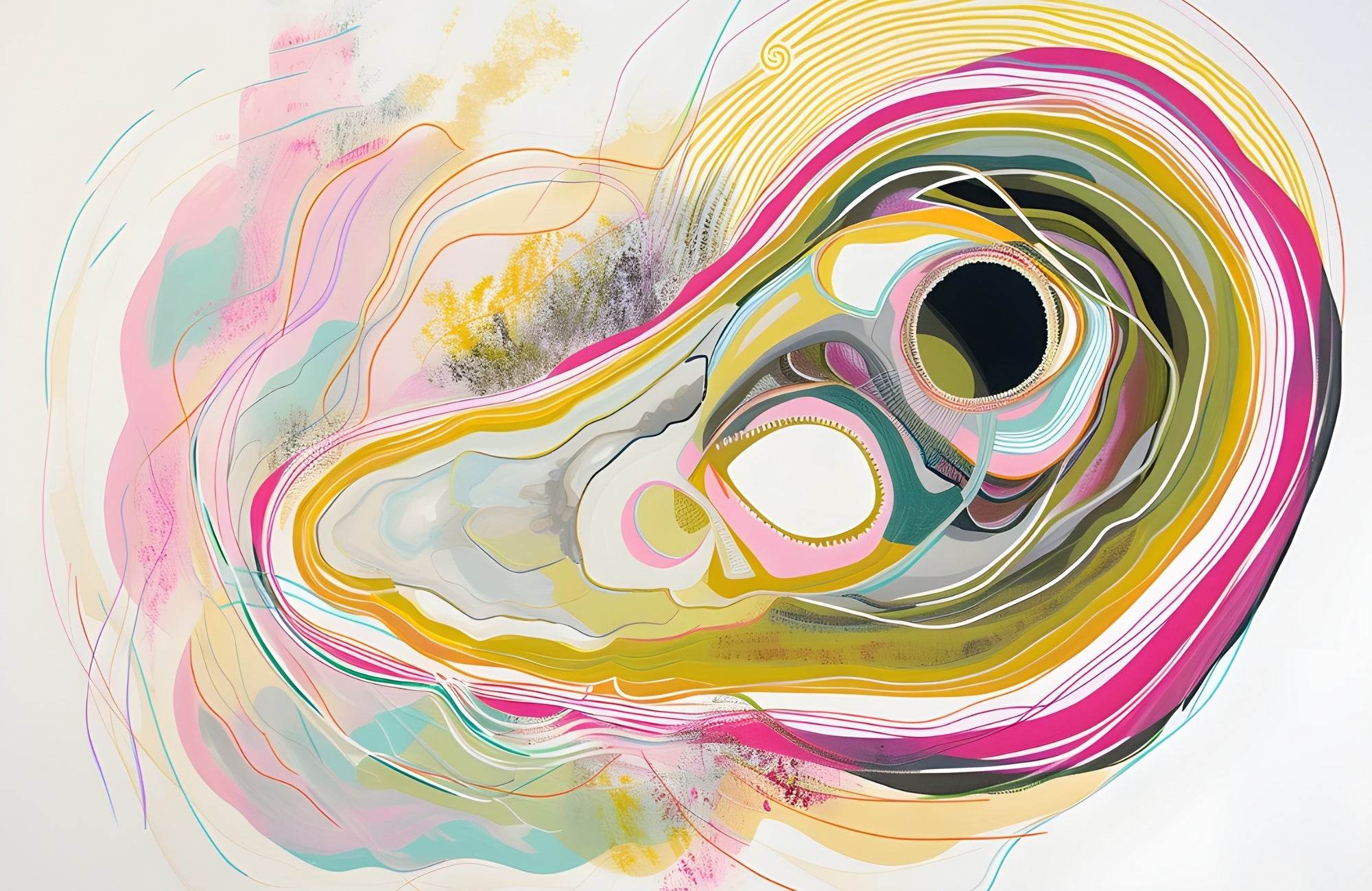 Oil and Pencil on Thick Paper Abstract Wall Art - beink online art store