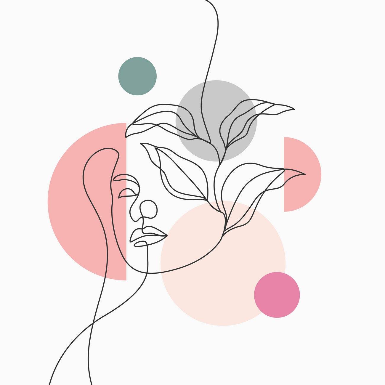 Line Drawing of The Flower Queen Wll Art - beink online art store