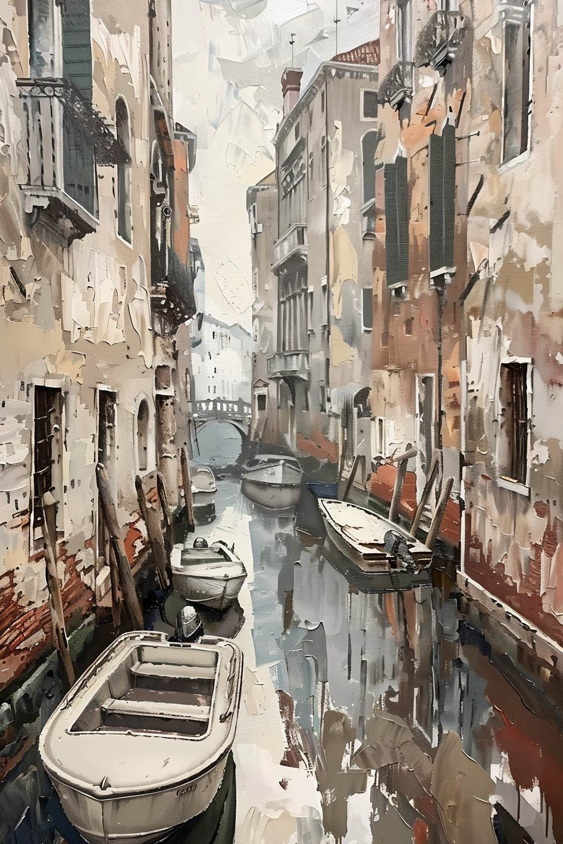 Small Boats in The Streets of Venice Wall Art - beink online art store