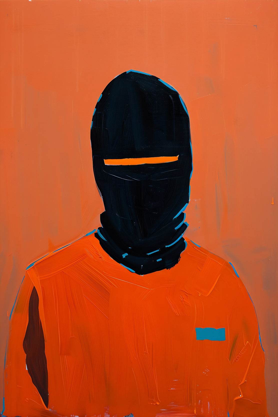 Men in Black Mask Painting Wall Art - beink online art store