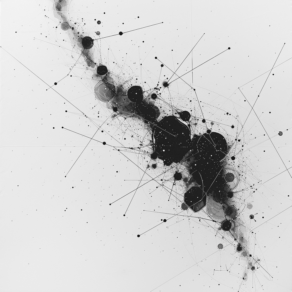 Black Geometric Nebula Modern Wall Art - beink online art store