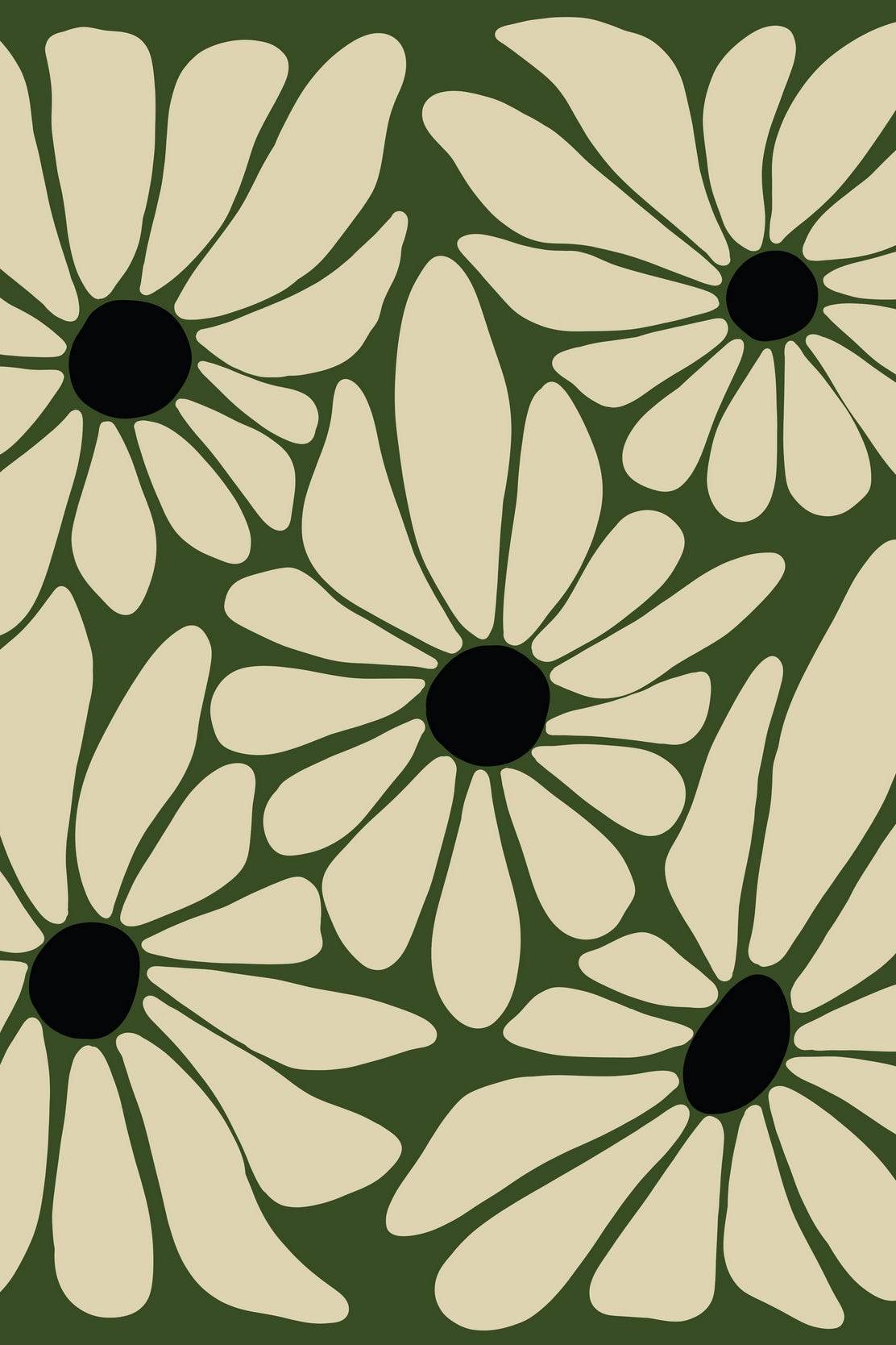 Daisies on Green Canvas ArtWork - beink online art store