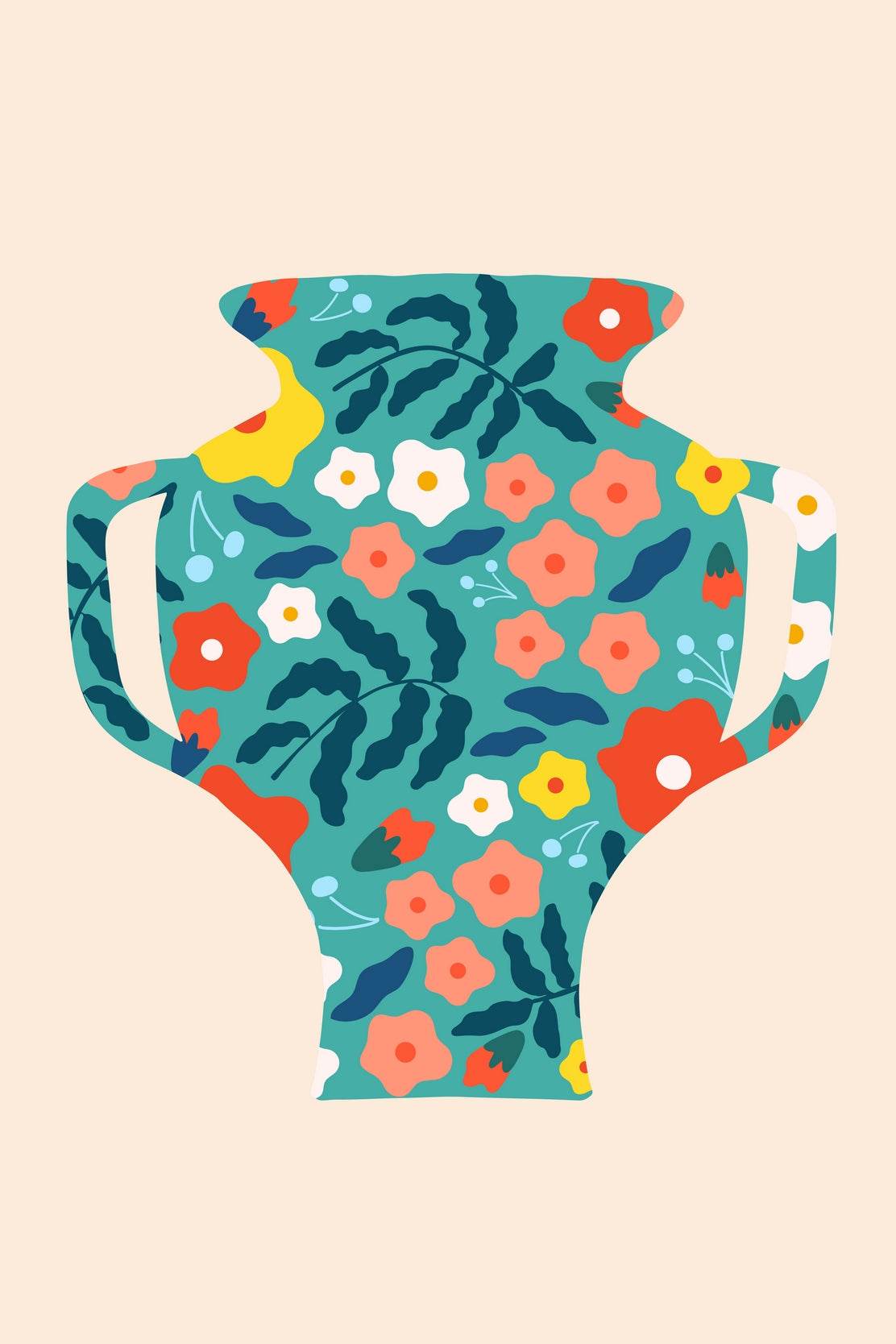 Decorated Flower Pot Painting Wall Art - beink online art store