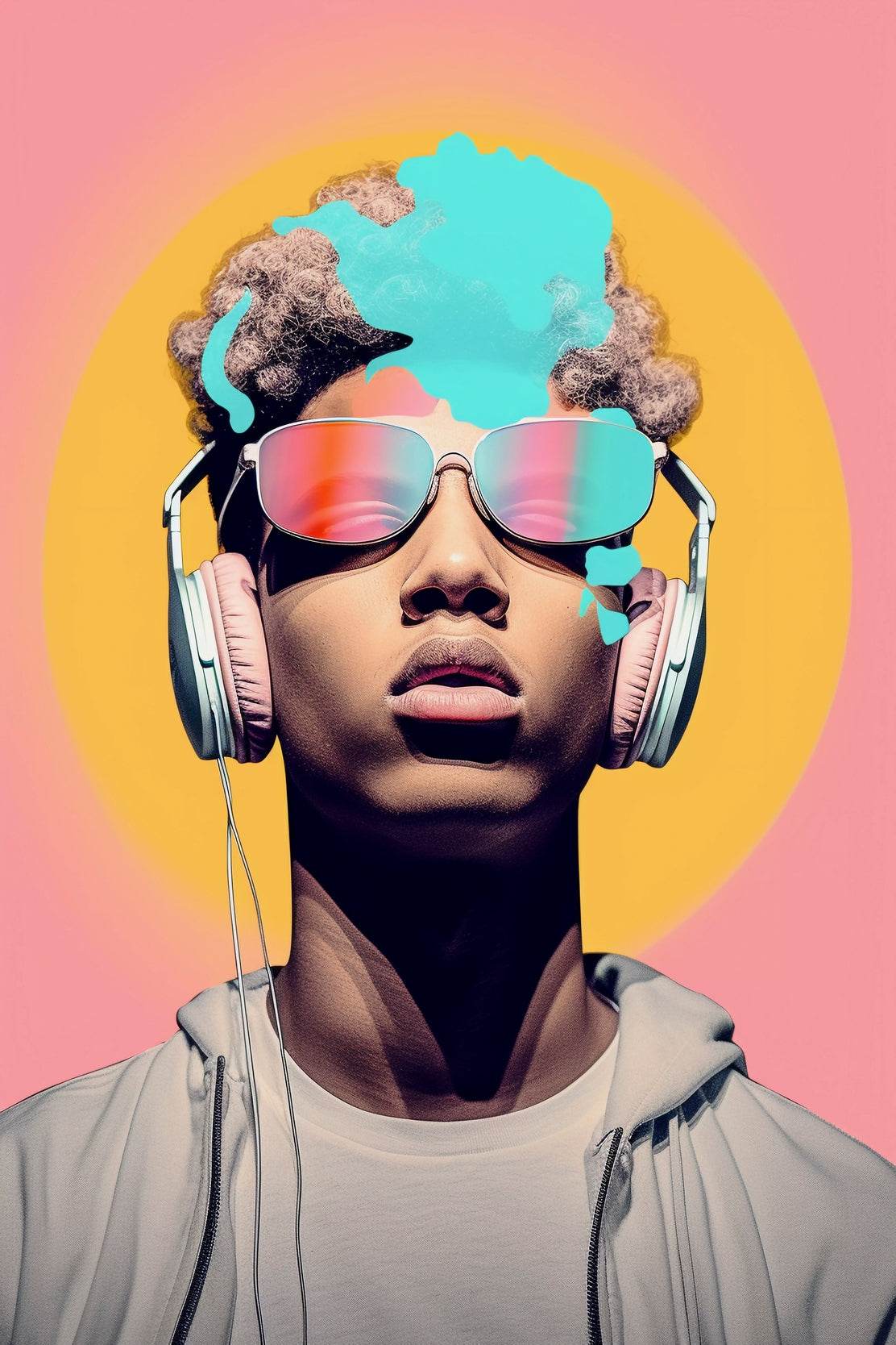 Hey DJ Headphones Wall Art - beink online art store