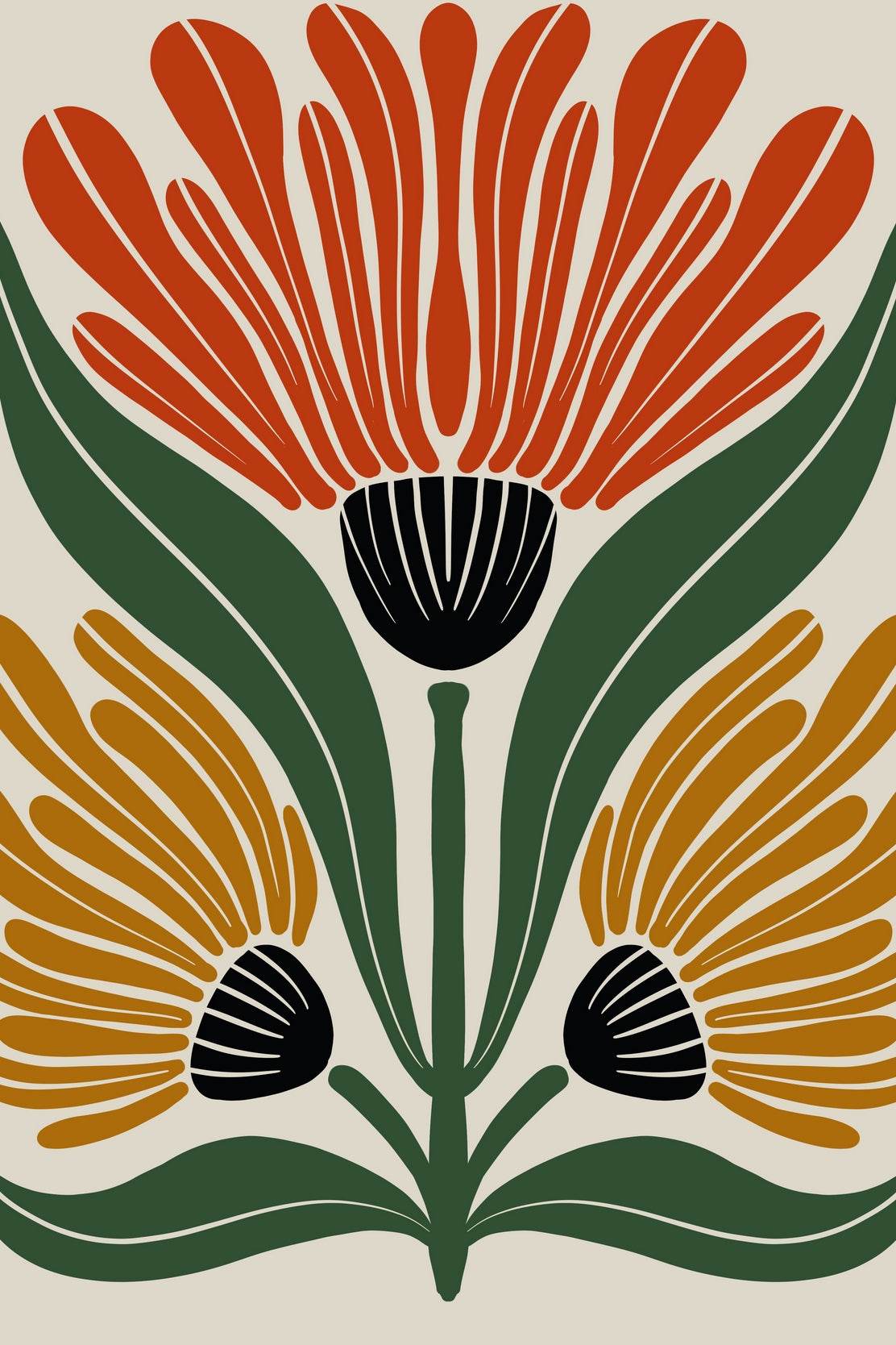 Flowers with Long Feathery Petals ArtWork - beink online art store