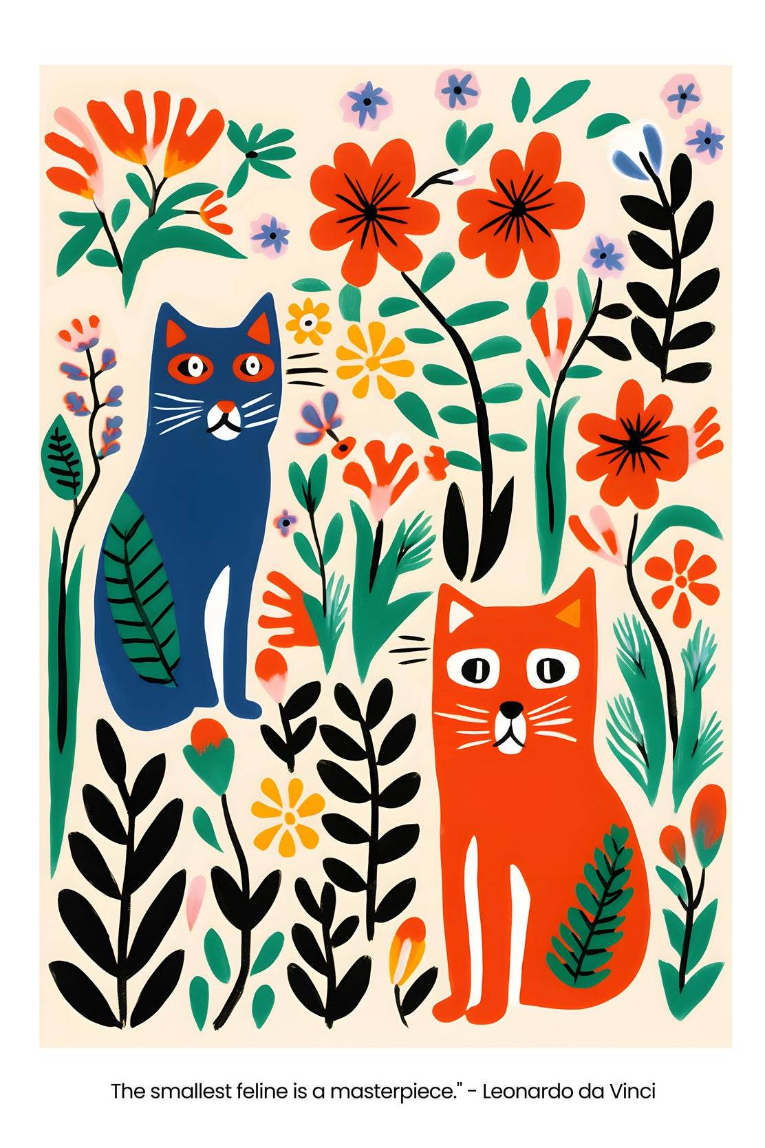 Cats in The Garden Painting - beink online art store