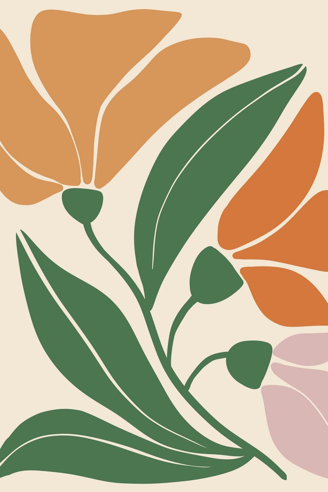 Arrangement of Flowers and Leaves ArtWork - beink online art store