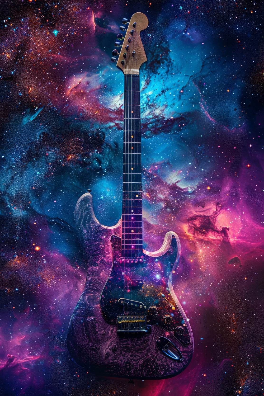 Galactic Rock Guitar Wall Art - beink online art store