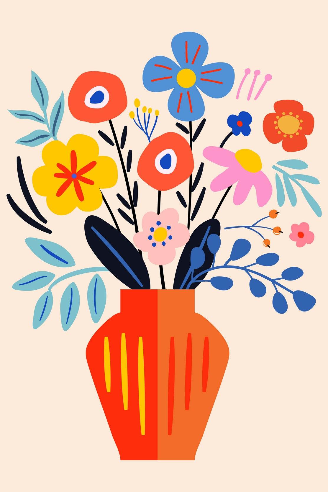 Painting a Vase of Spring Flowers - beink online art store