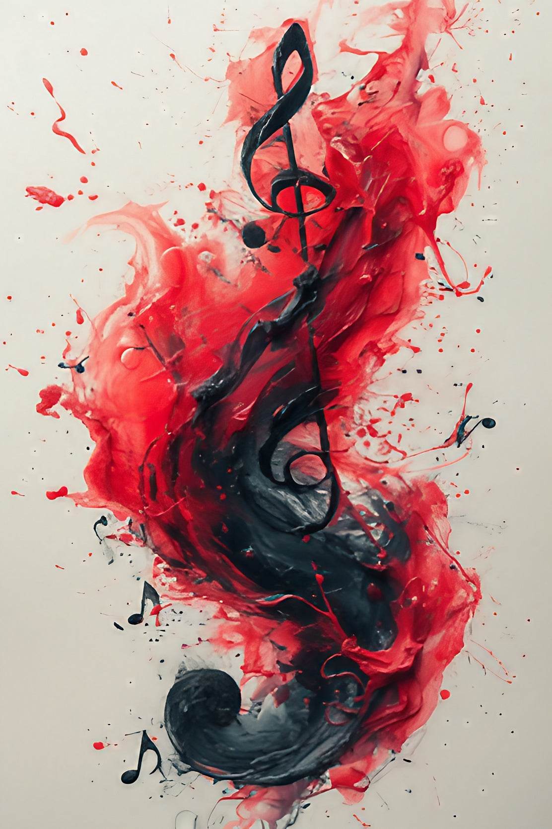 Red Musical Note Wall Aert - beink online art store