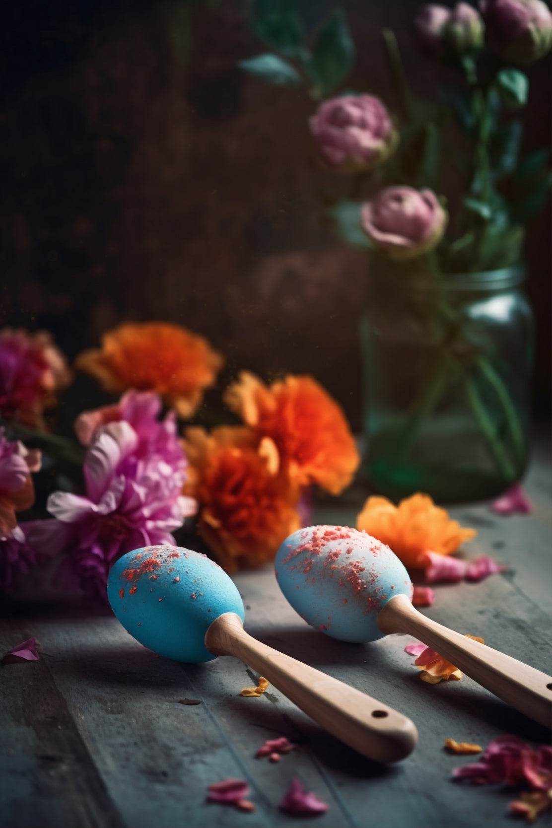 Painted Wooden Maracas Wall Art - beink online art store