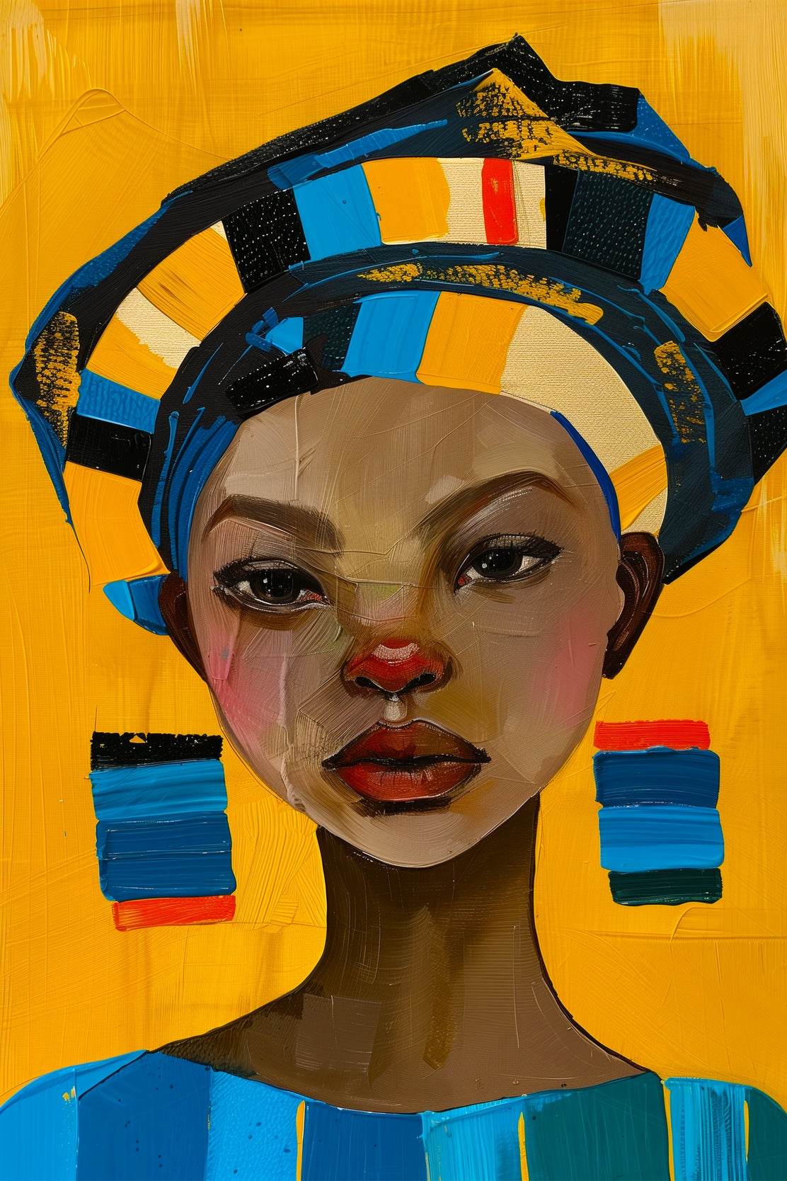 African Prints Woman Face Wall Art - beink online art store