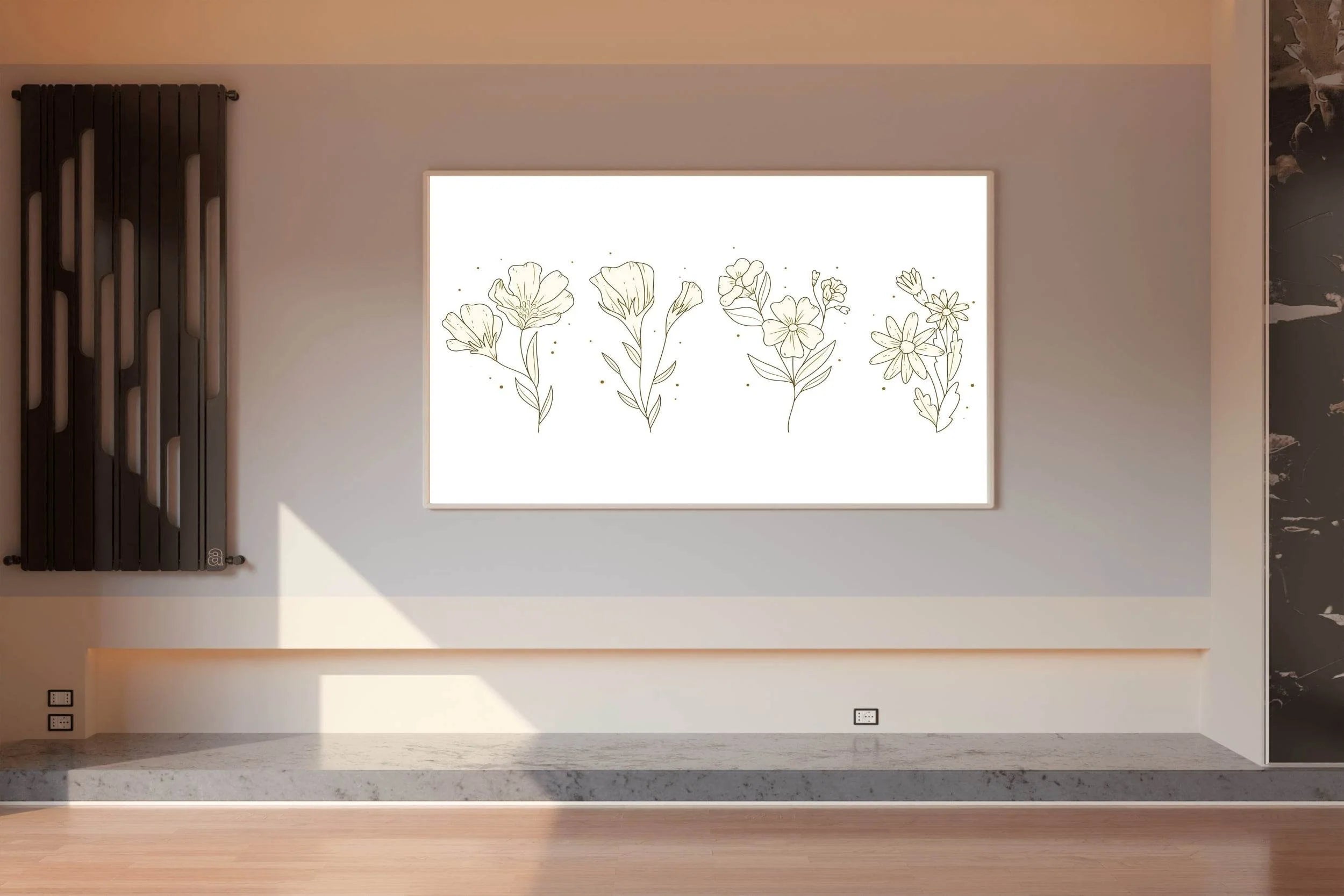 Orchid Bouquet Line Art - beink online art store
