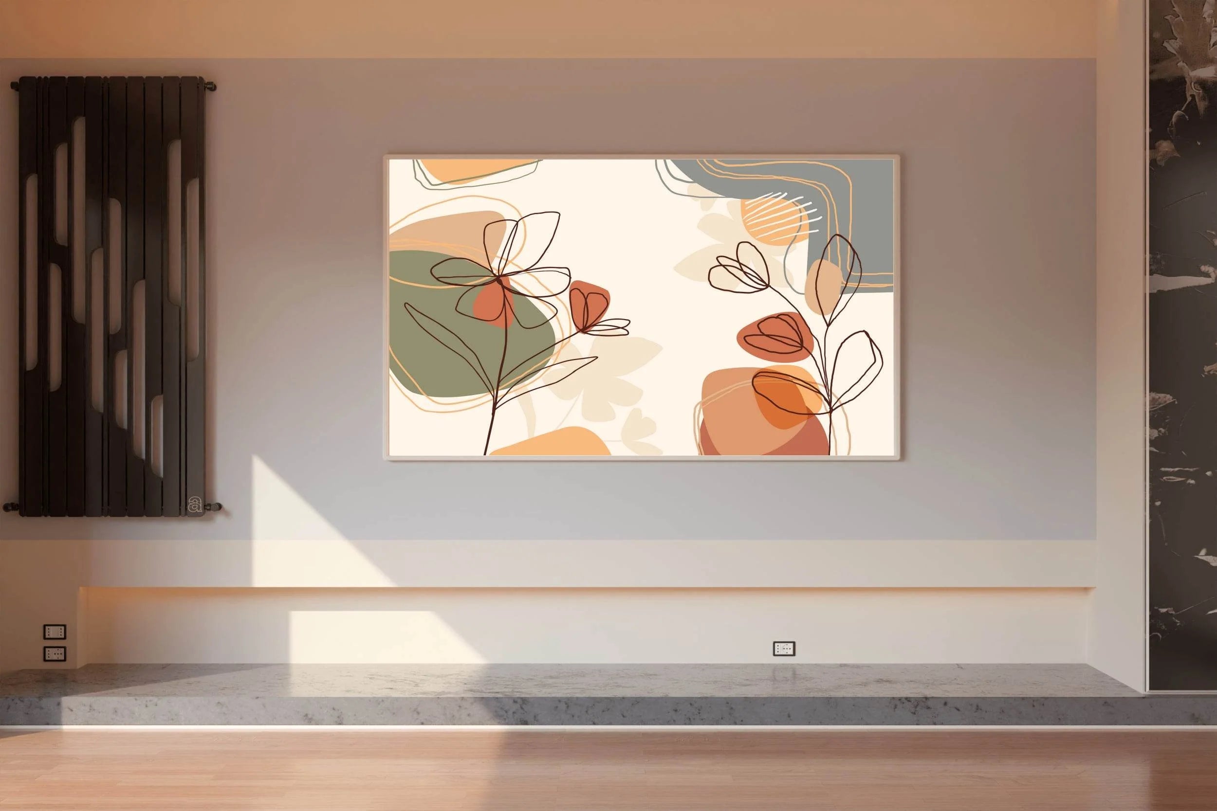 Handdrawn Flowers Abstract Wall Art - beink online art store