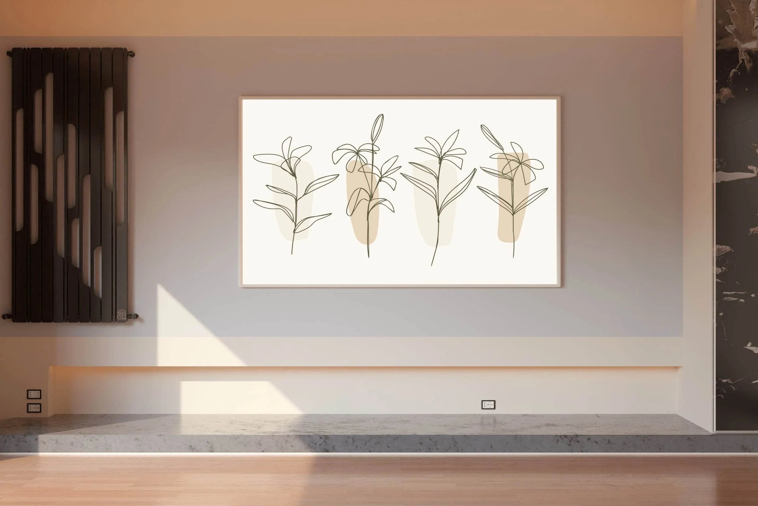 Beautiful Tropical Flowers Line Art - beink online art store