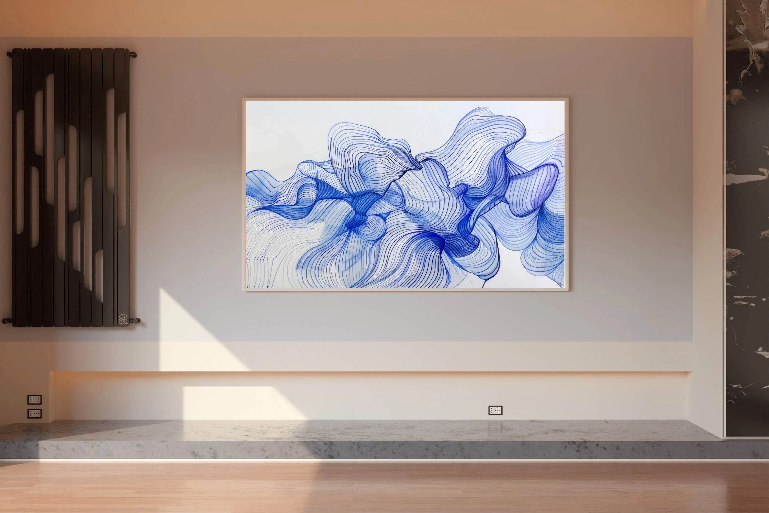 Blue Flower Petals Abstract Wall Art - beink online art store