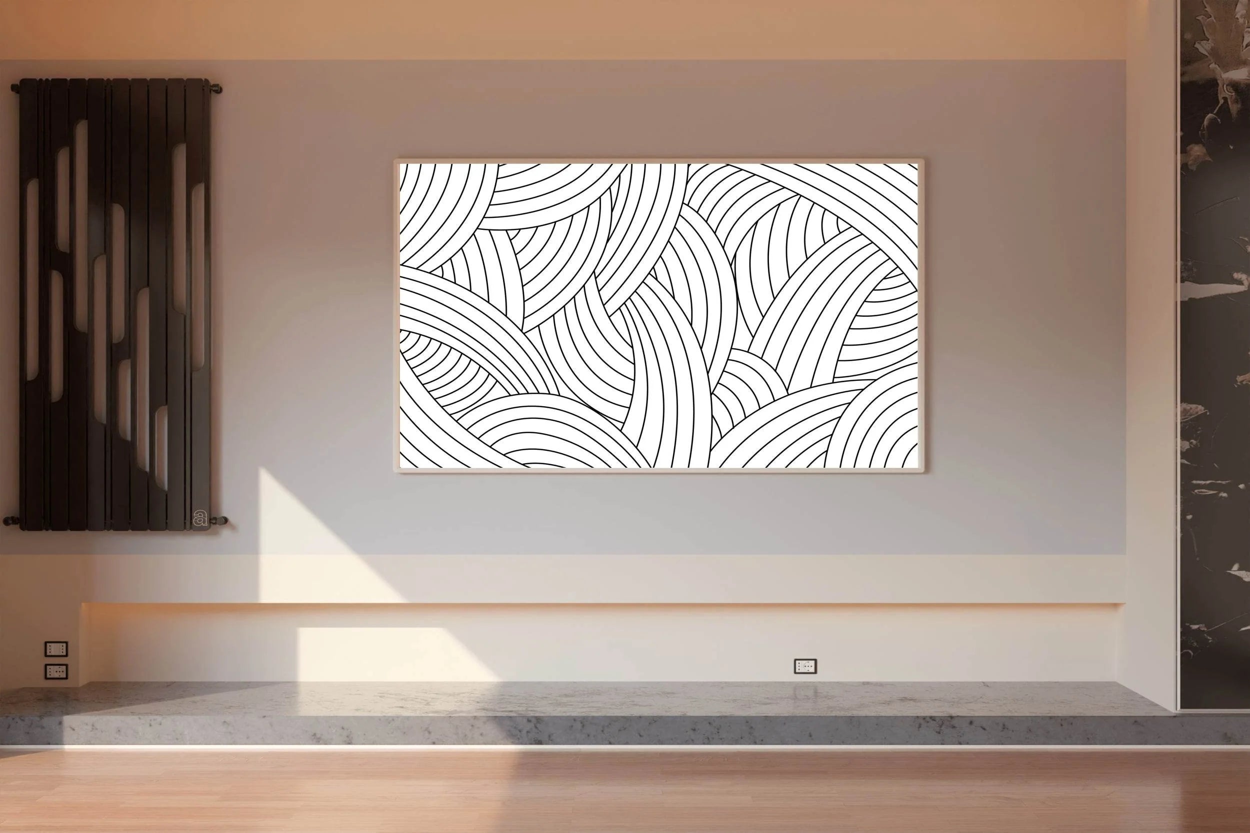 Seamless Black and White Pattern Abstract Wall Art - beink online art store