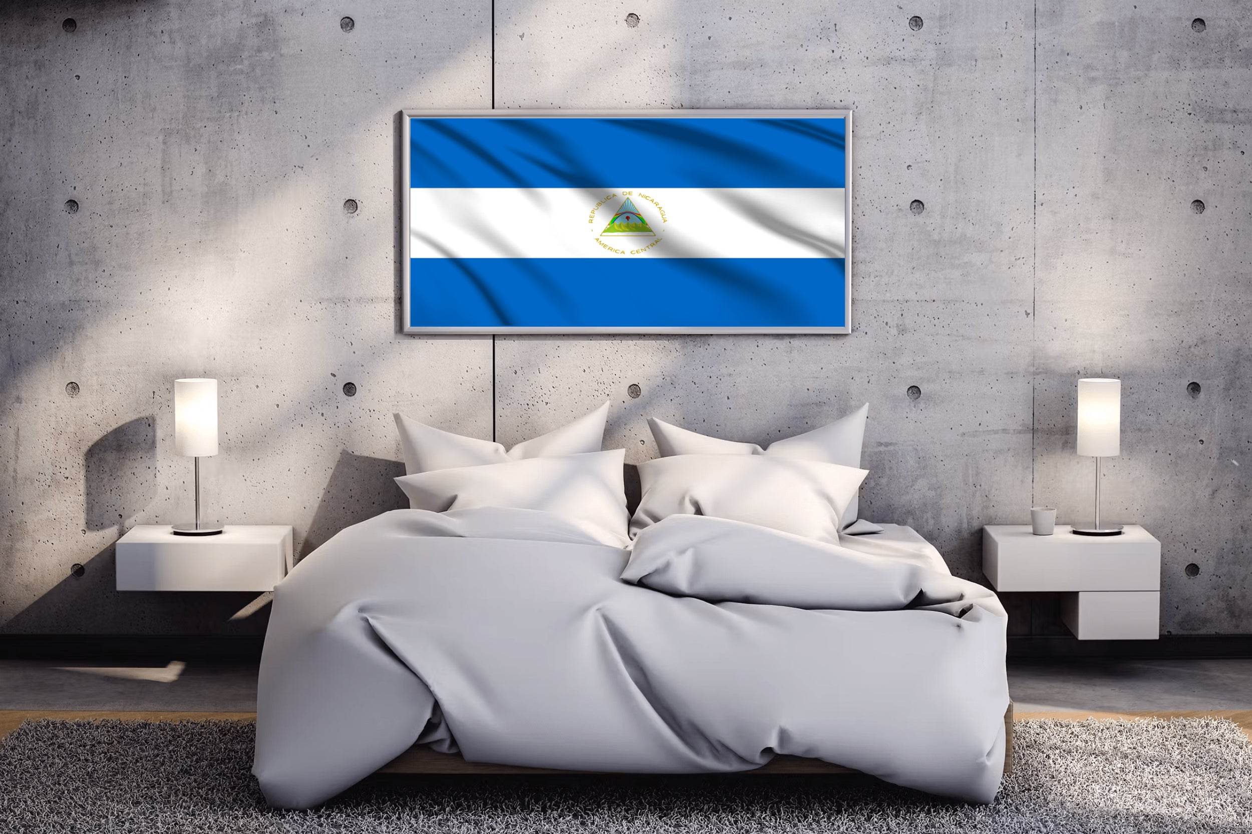 Nicaragua National Flag Wall Art - beink online art store