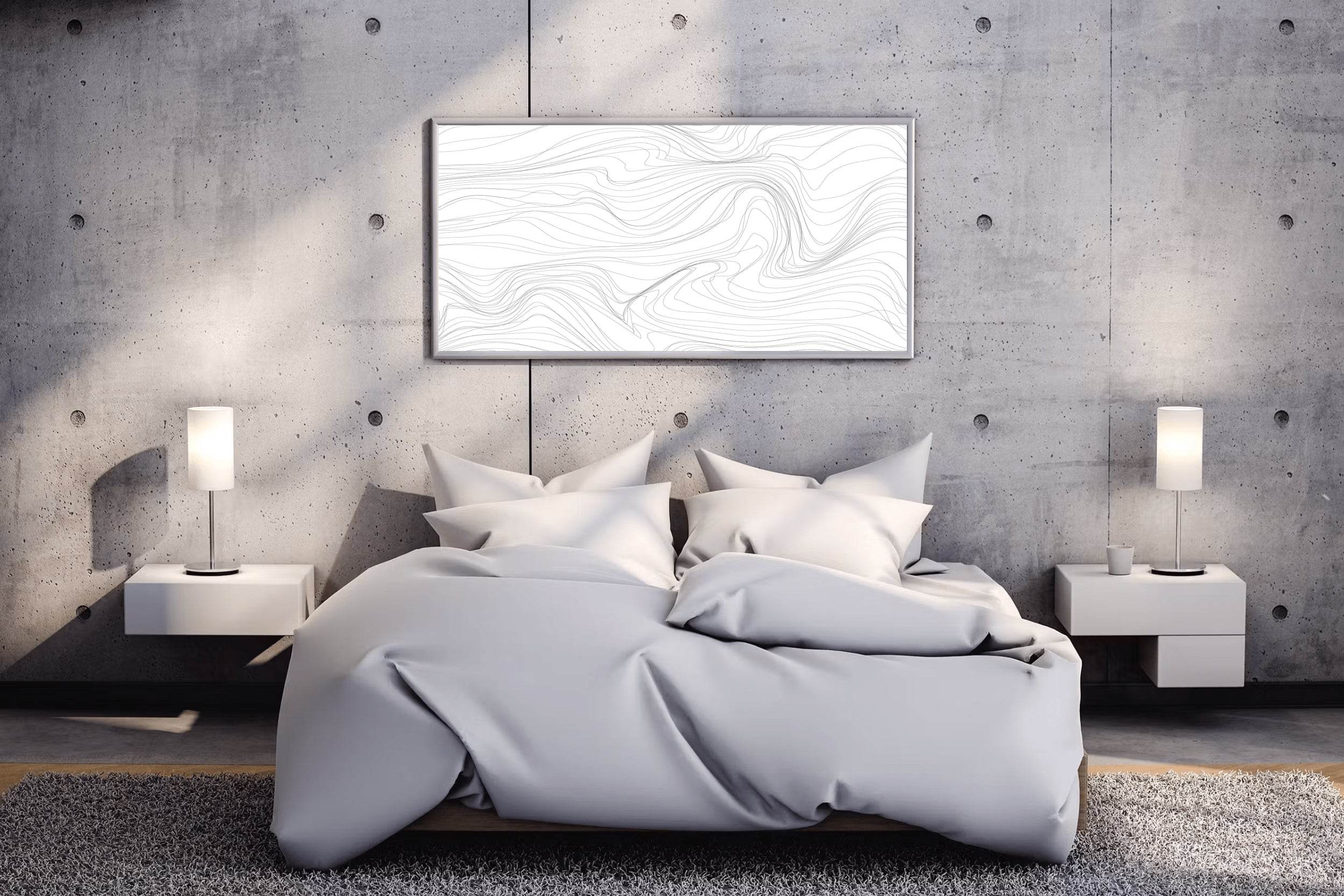Wavy Embossed Lines Wall Art - beink online art store