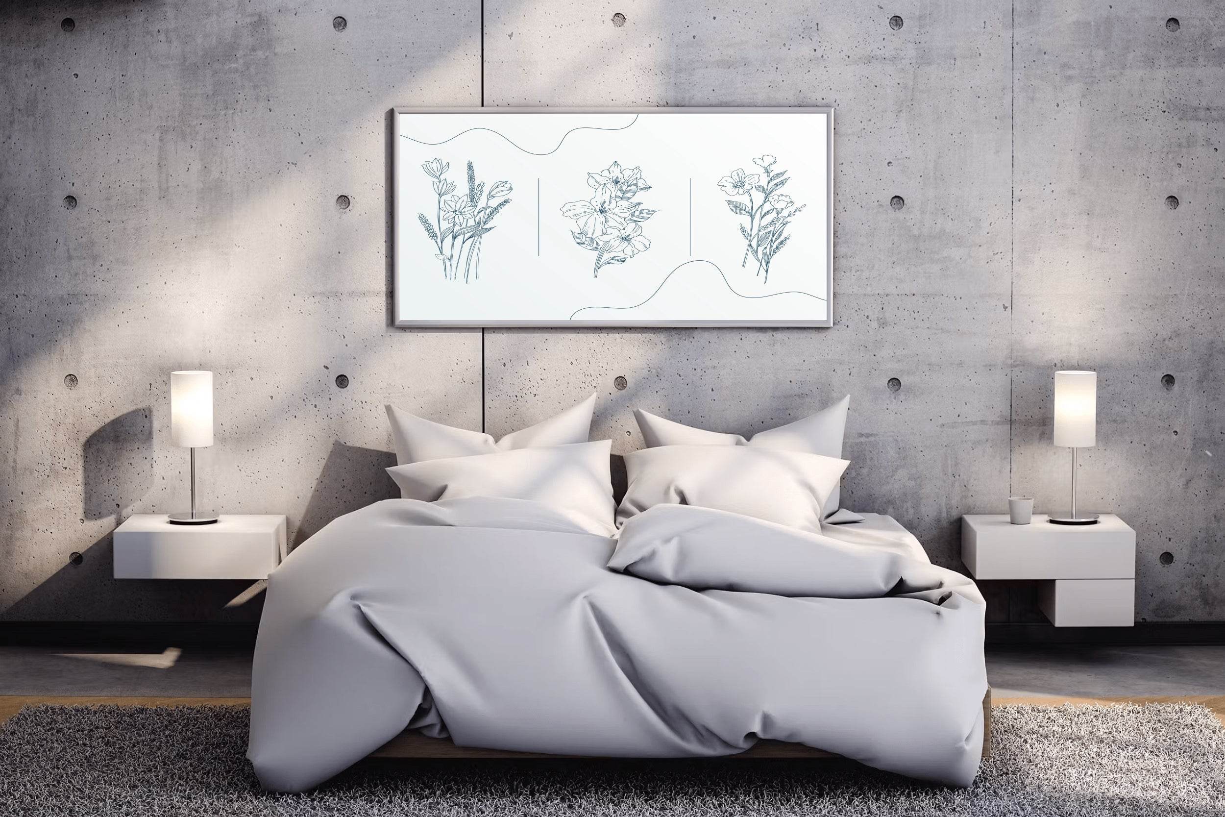 Hand Drawn Flowers Wall Art - beink online art store