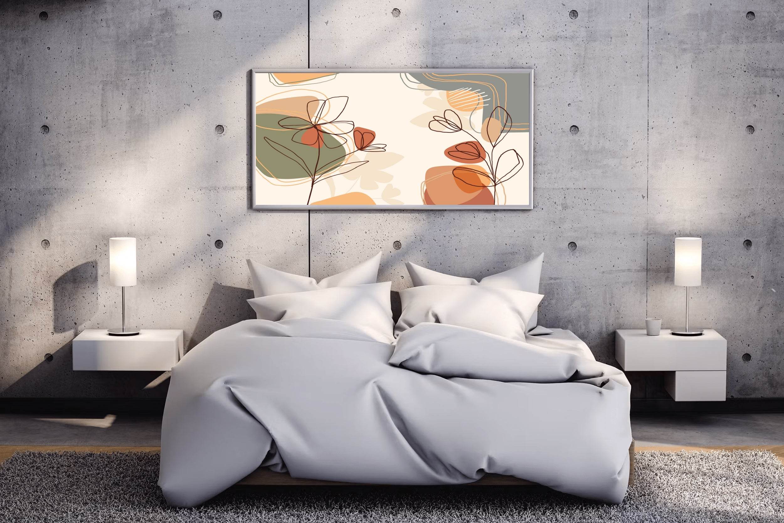 Handdrawn Flowers Abstract Wall Art - beink online art store