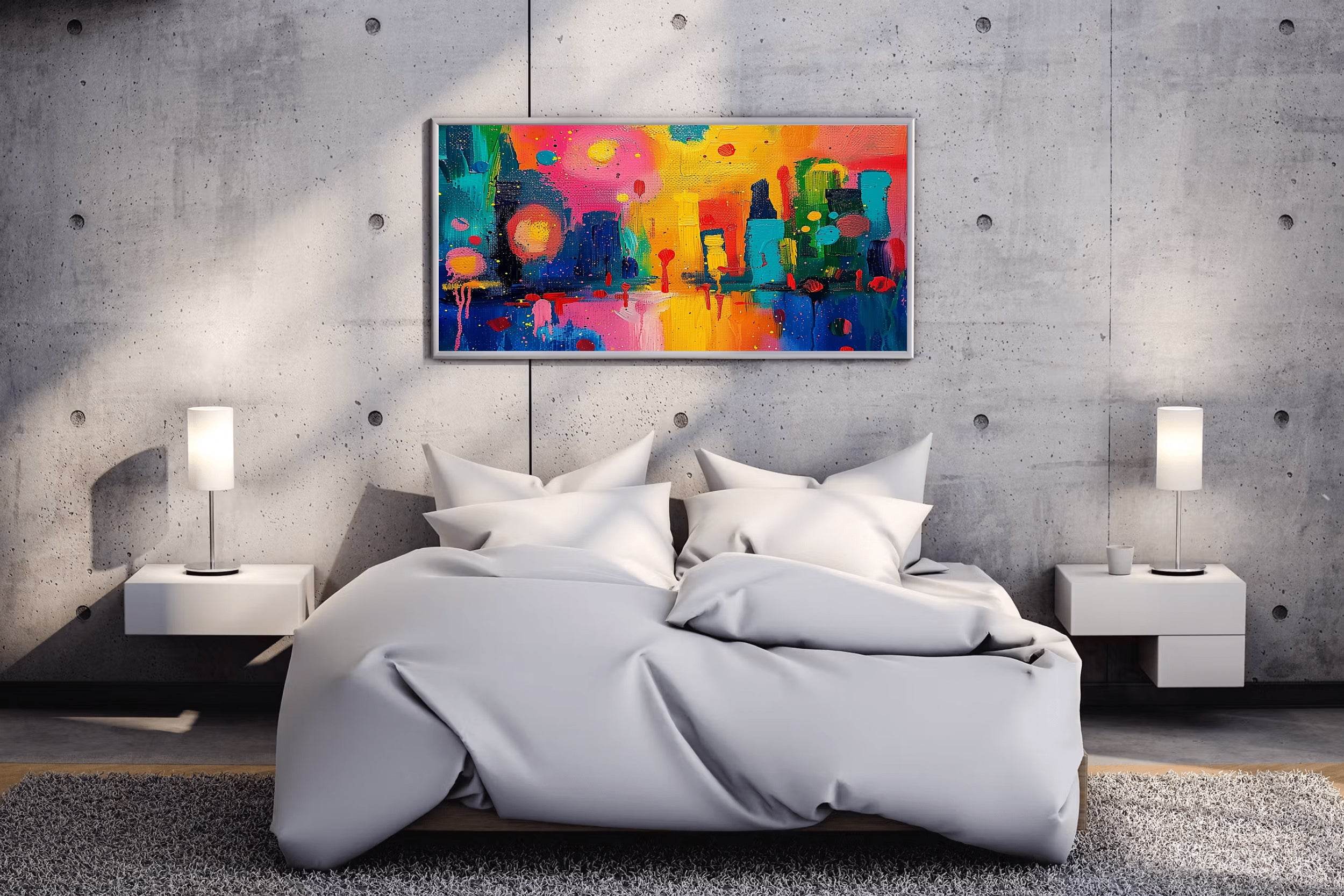 Vibrant Abstract Colorful Strokes Acrylic Painting - beink online art store