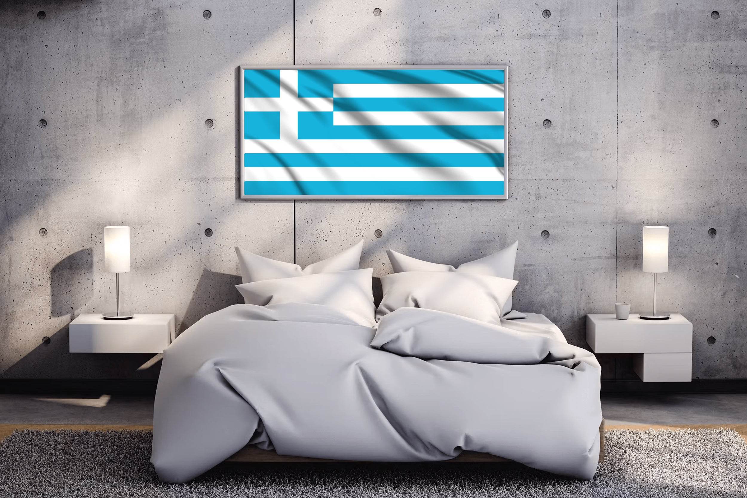 Greece National Flag Wall Art - beink online art store