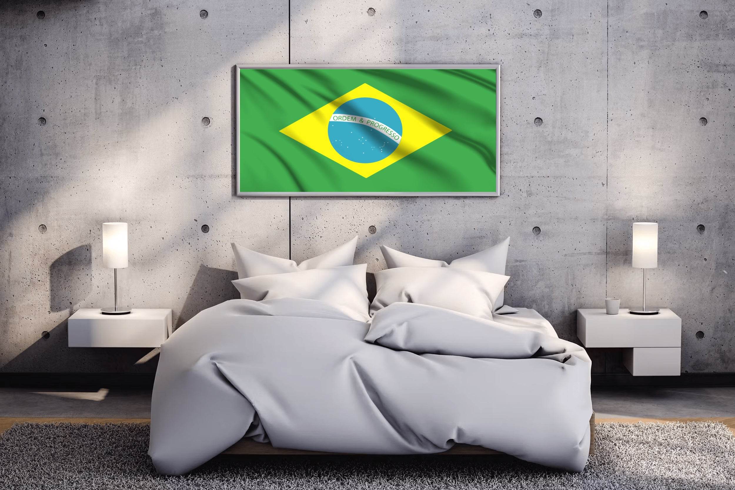 Brazil National Flag Wall Art - beink online art store
