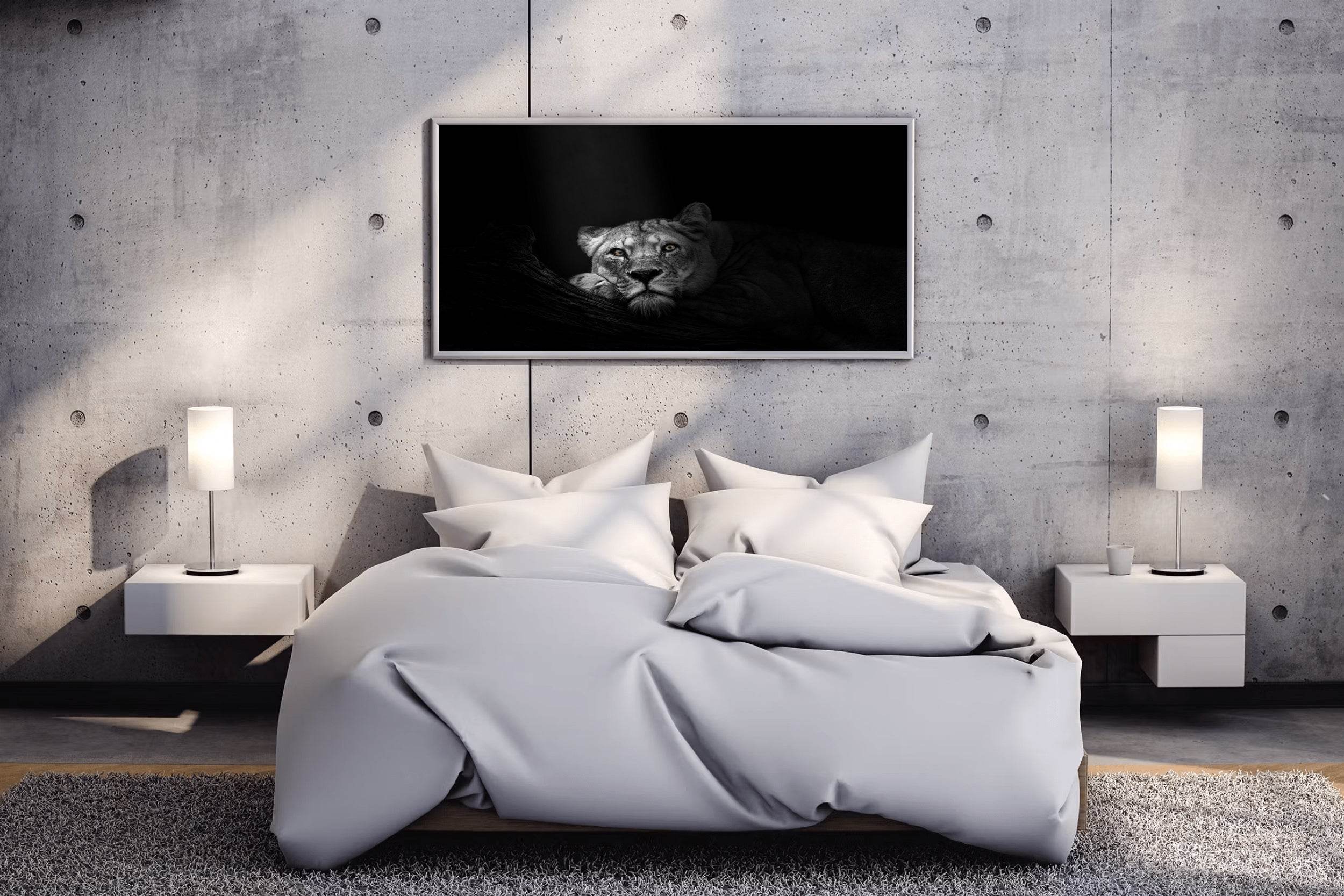 Asiatic Lion Black & White Wall Art - beink online art store