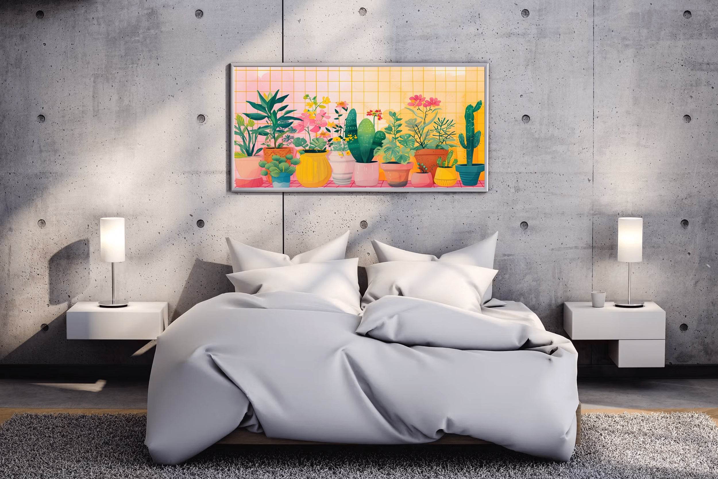 Colorful Abstract of Potted Plants - beink online art store