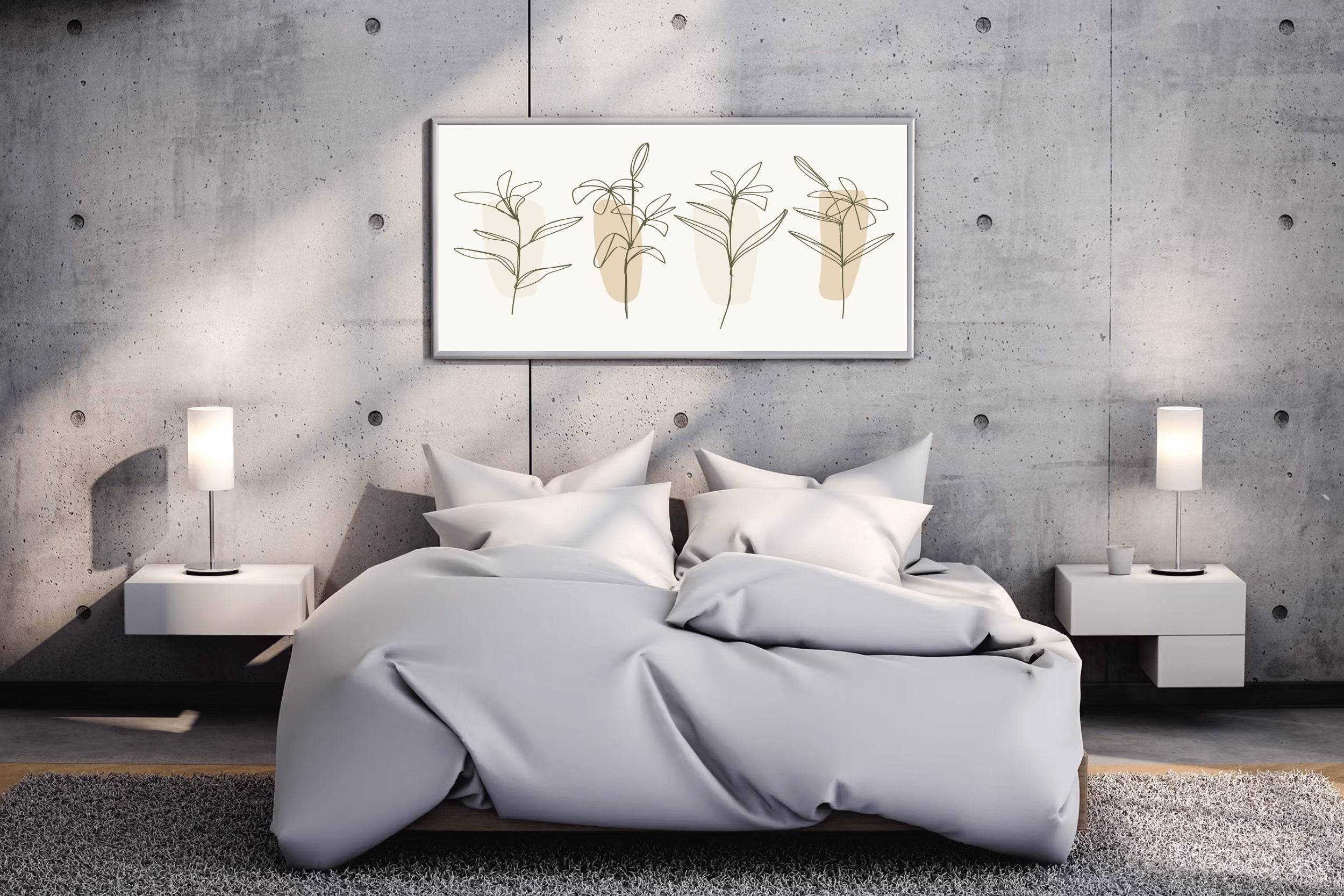 Beautiful Tropical Flowers Line Art - beink online art store