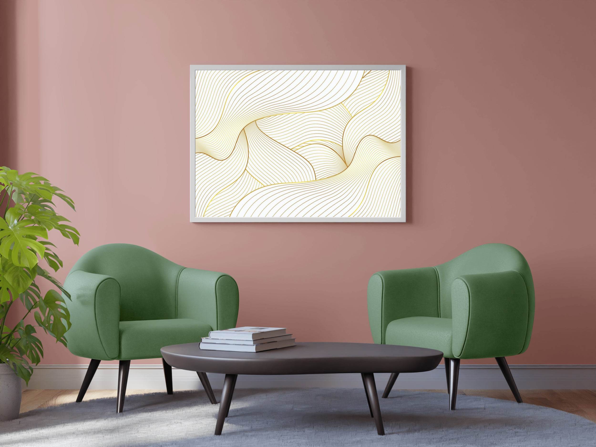 Golden Lines Are Intertwined Wall Art - beink online art store