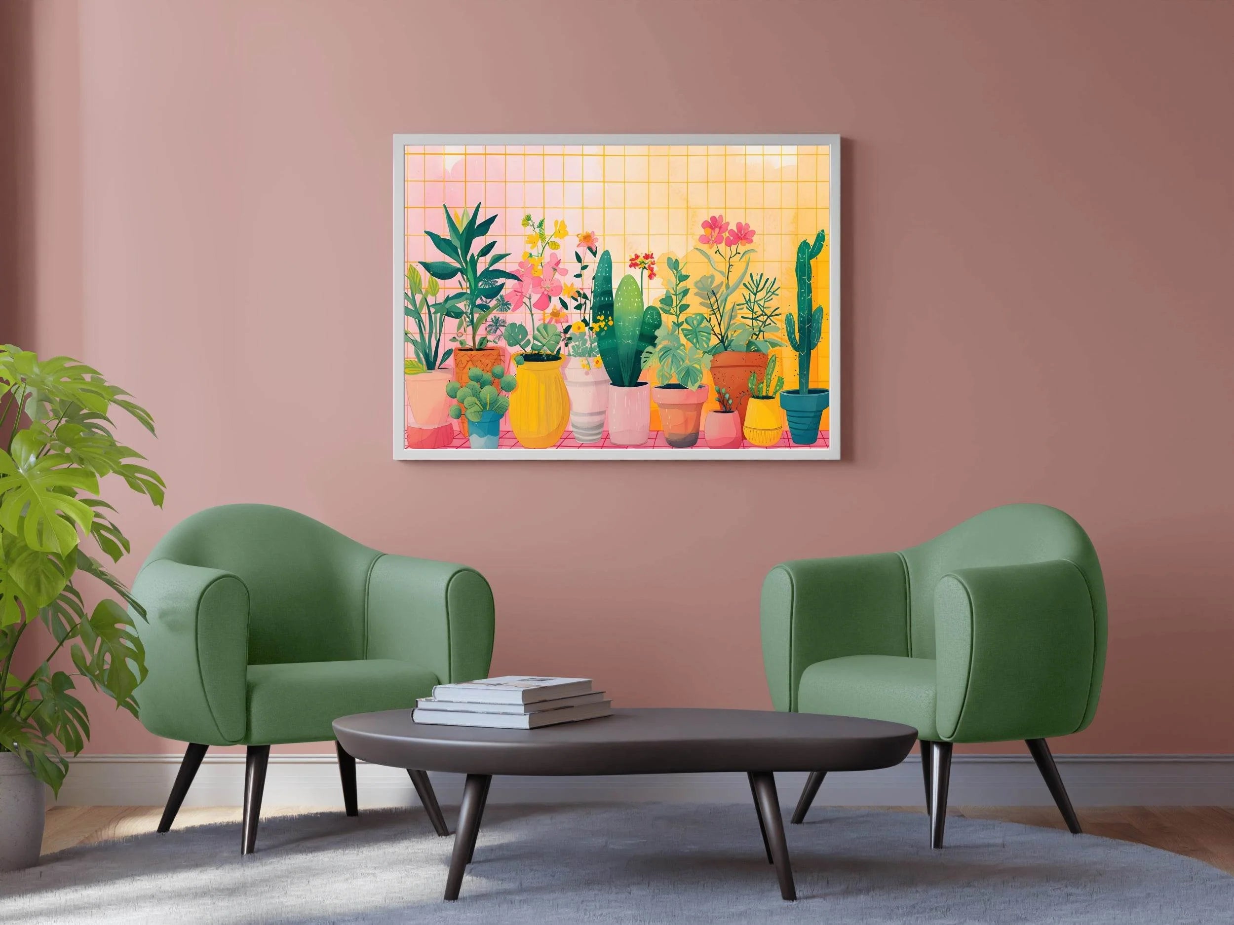 Colorful Abstract of Potted Plants - beink online art store