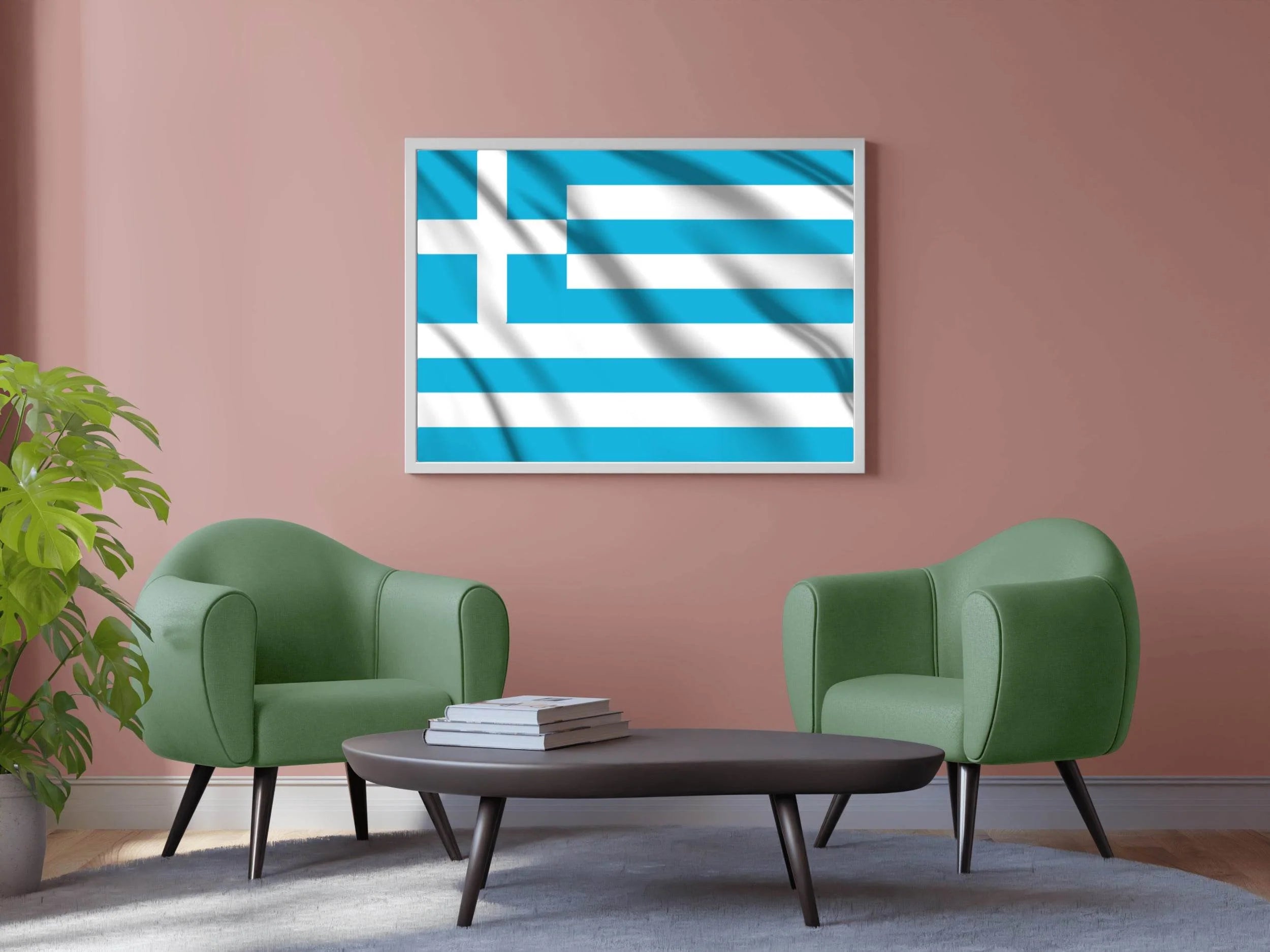 Greece National Flag Wall Art - beink online art store