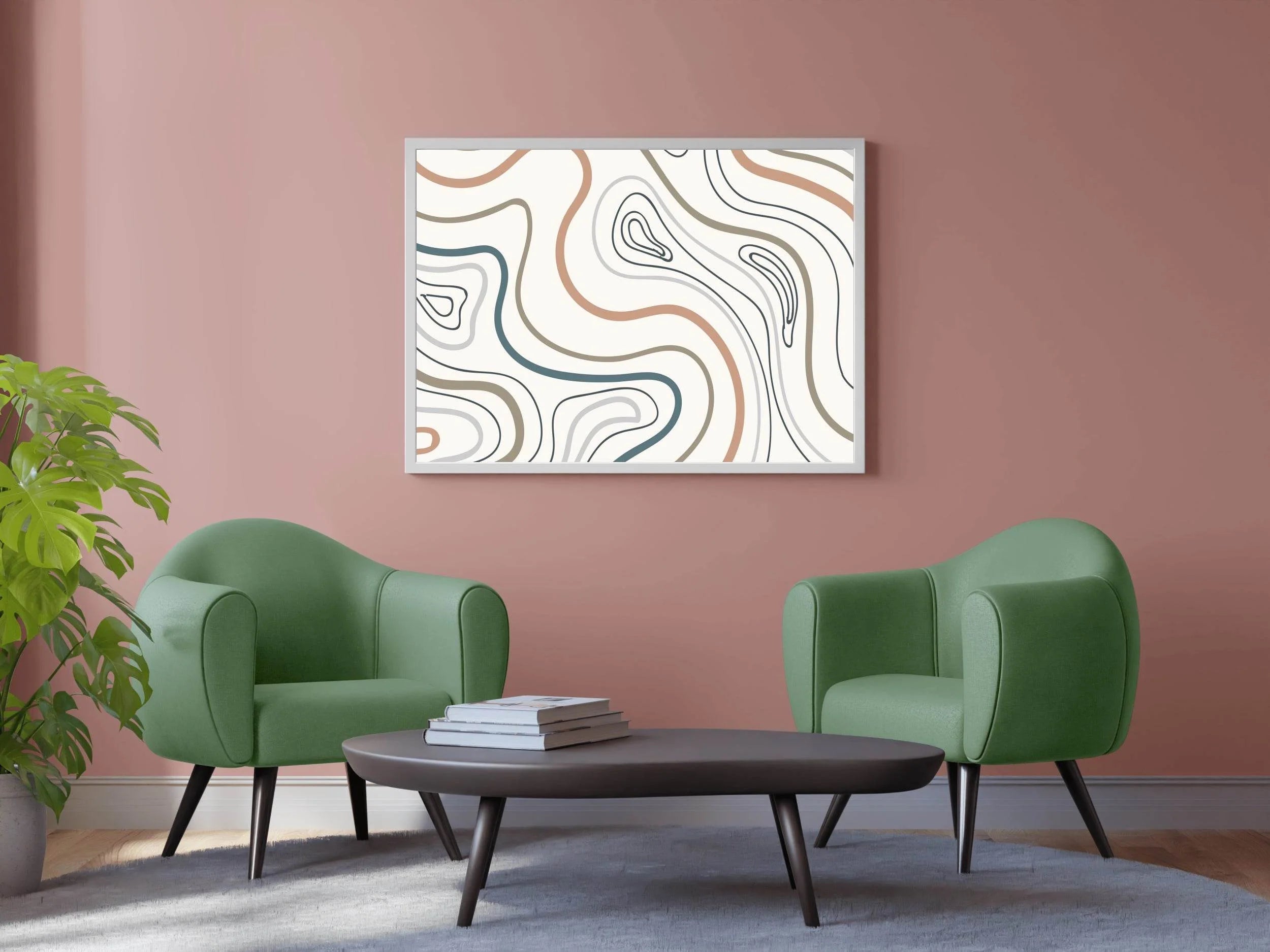 Wavy Lines attern Wall Art - beink online art store