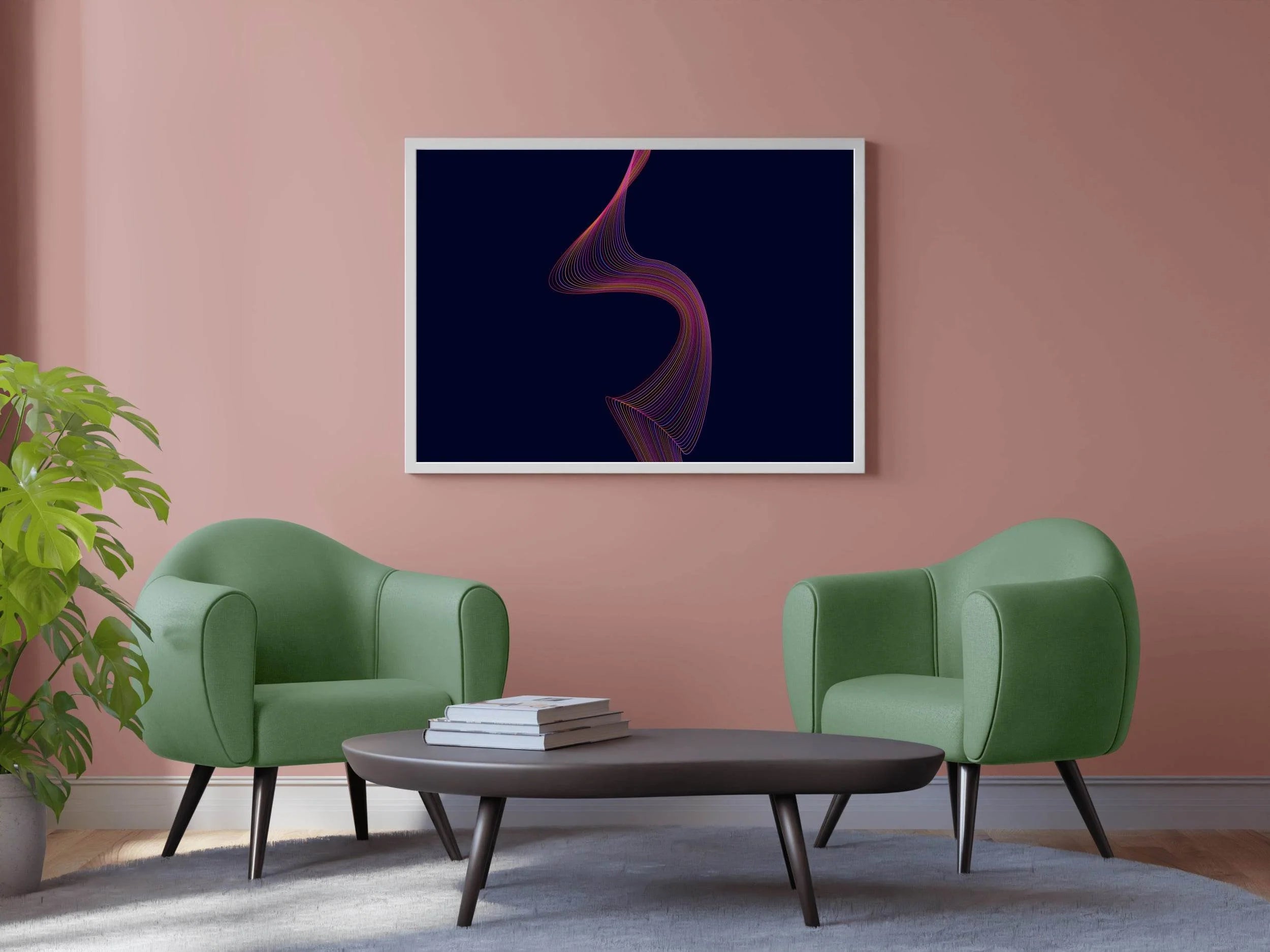 Technology Wave Lines Abstract Wall Art - beink online art store