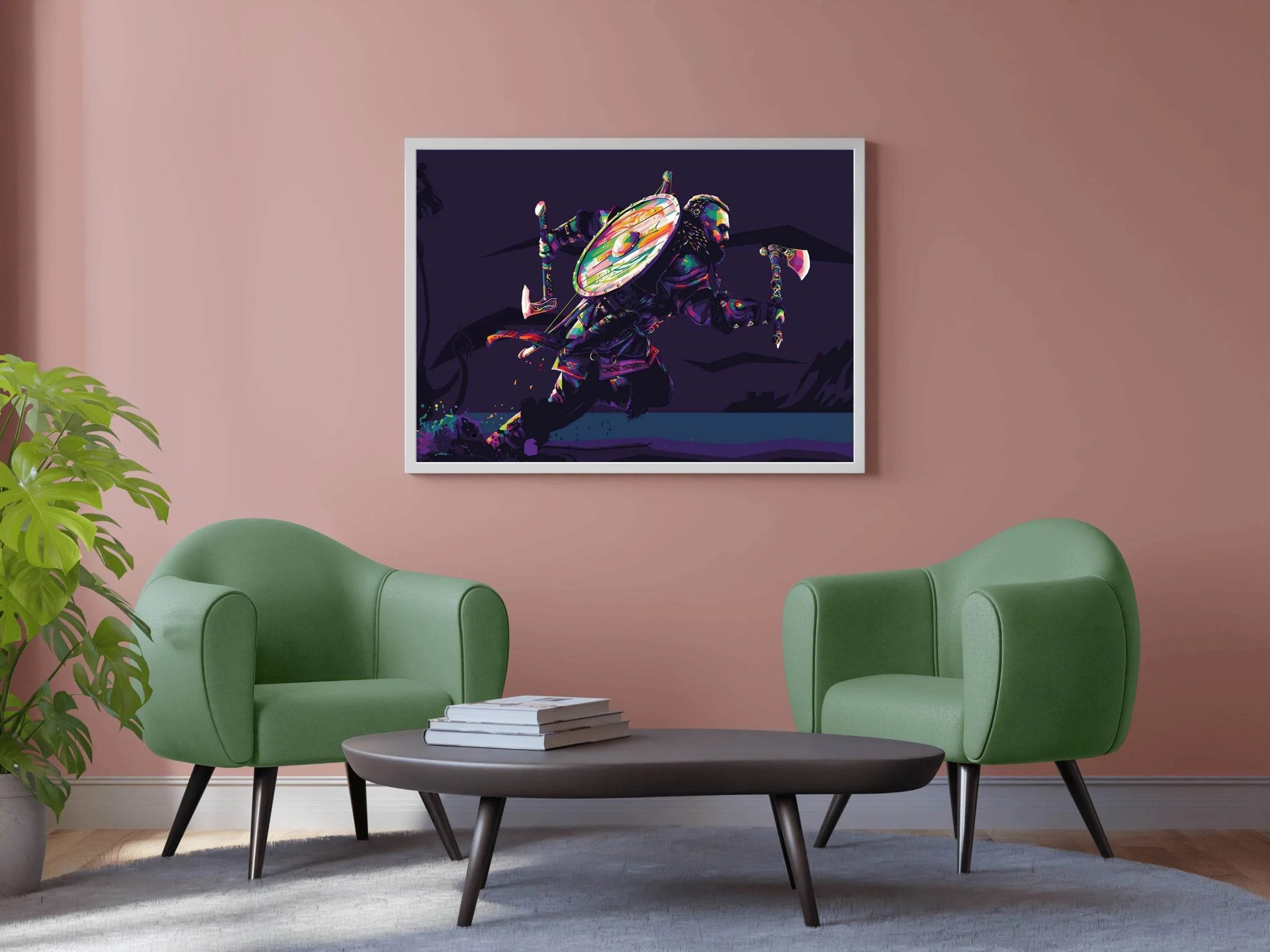 Colorful Assassin's Creed Valhalla Gaming Wall Art - beink online art store